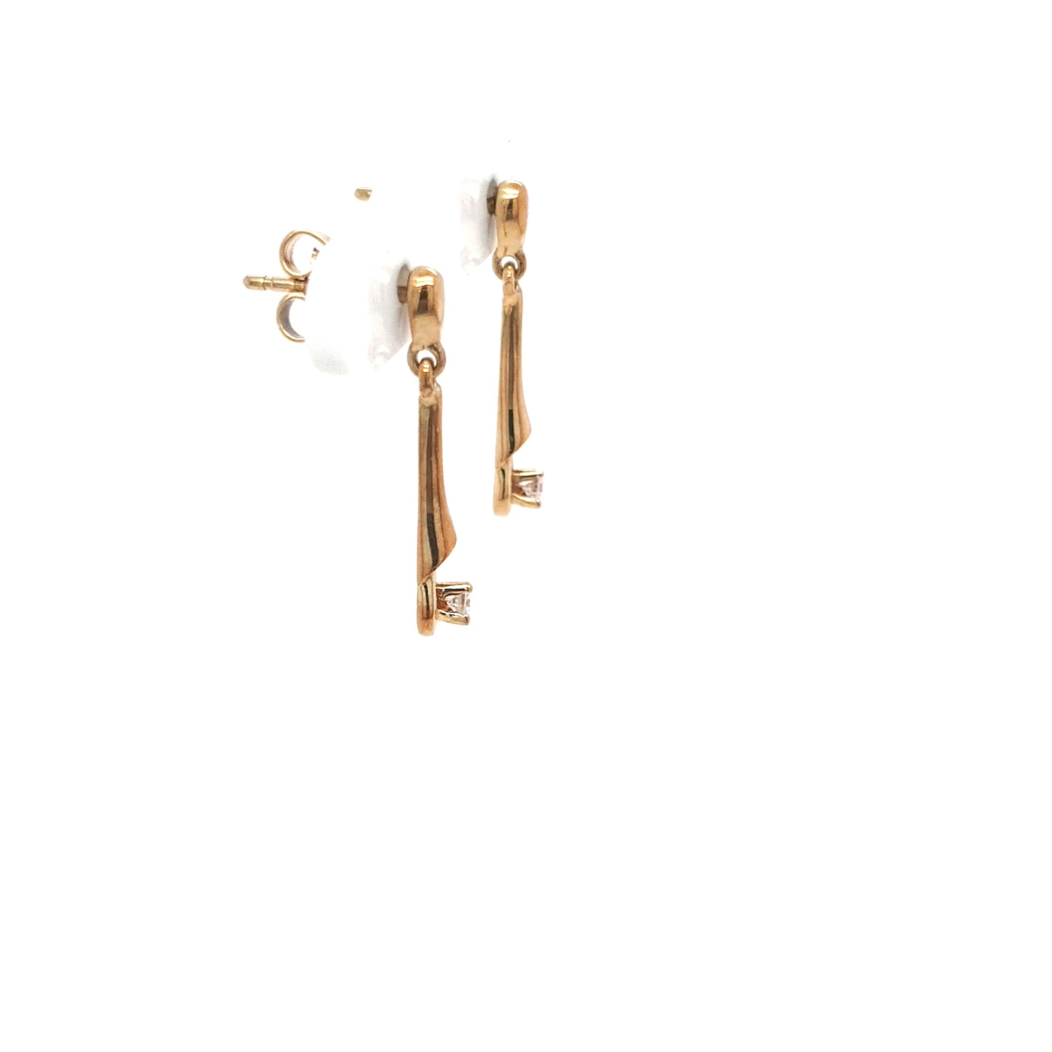 Ohrringe Gelb Gold 585 Stecker Brillant Schmuck Damen Geschenk