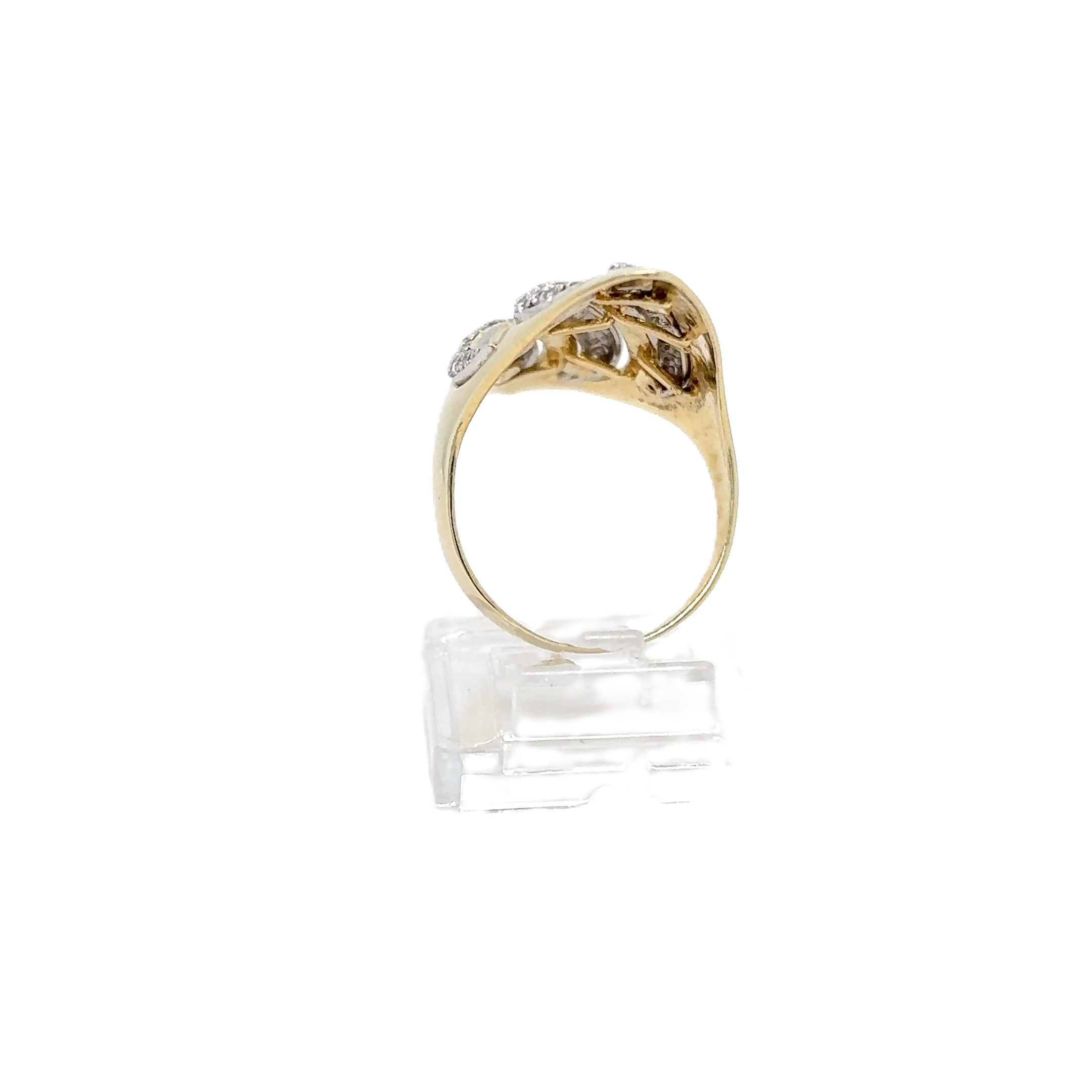 Ring Gelb-/Weißgold 585/14kt Gr.57 174385