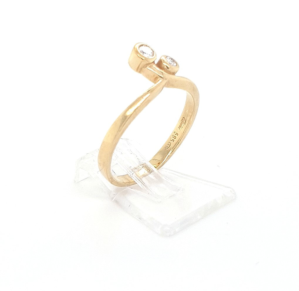 Ring Gold 585 14 kt 2 Brillanten Damen