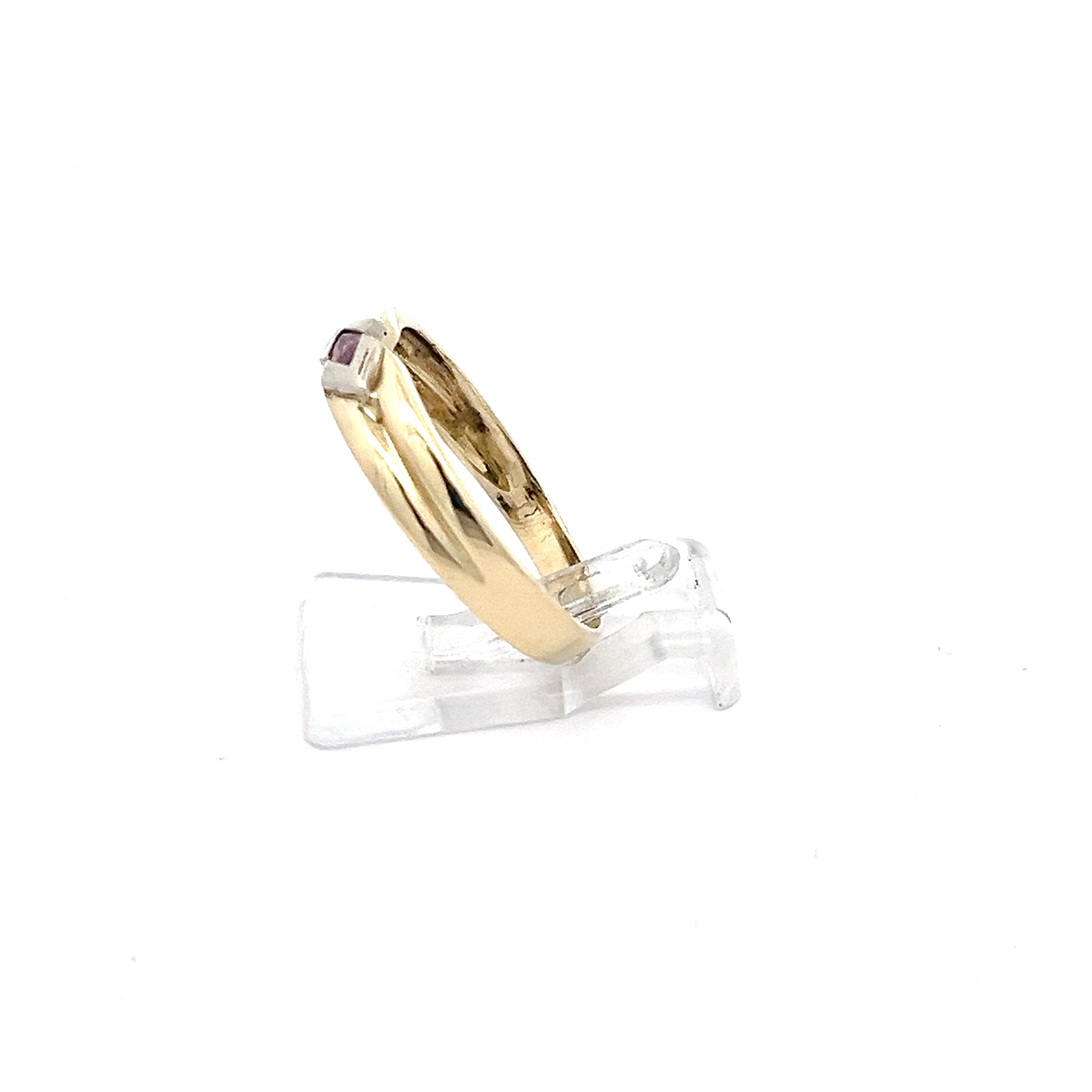 Damen Ring Gold 585 14kt. Schmuckstein rosa *57*