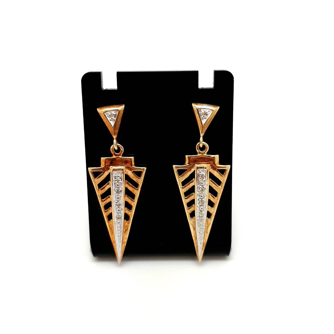 Gold Ohrringe 585 14kt. Diamantbesatz