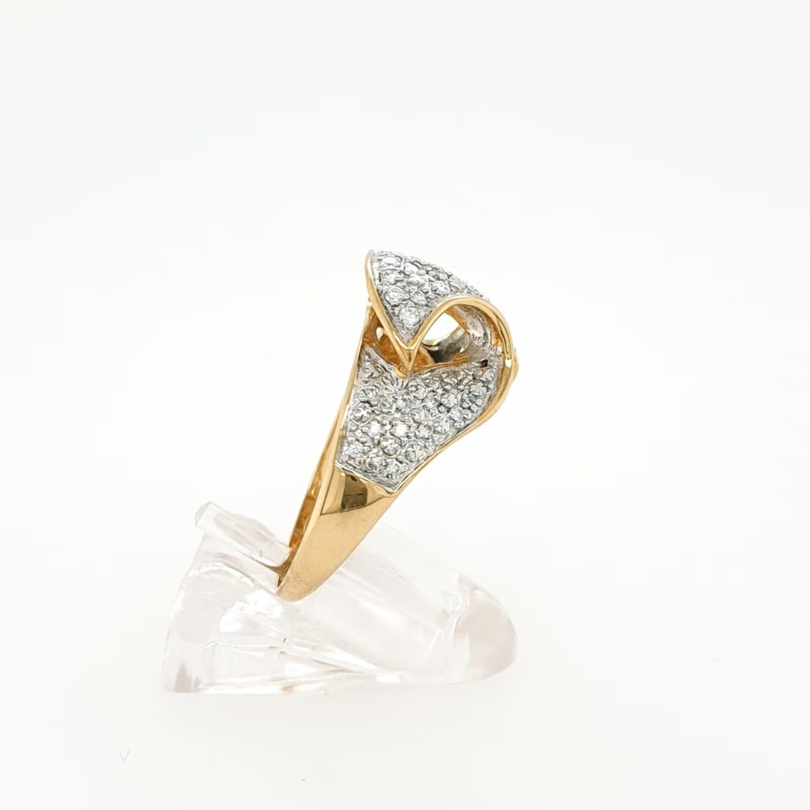 Schmuckring Gelbgold Weißgold 750/18kt Brillanten Gr. 56