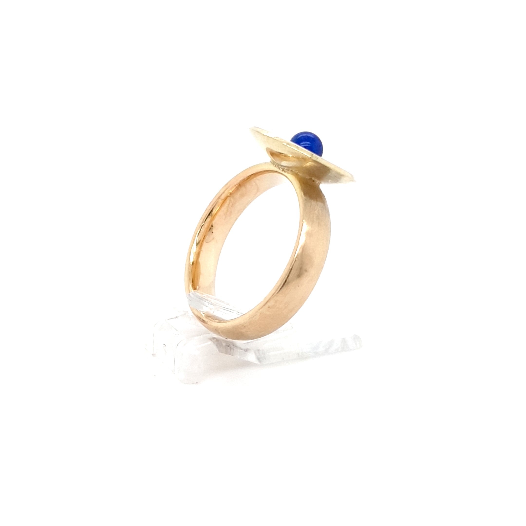 Ring Damen Gelbgold Lapis Lazuli Kugel 585 14 kt Schmuck