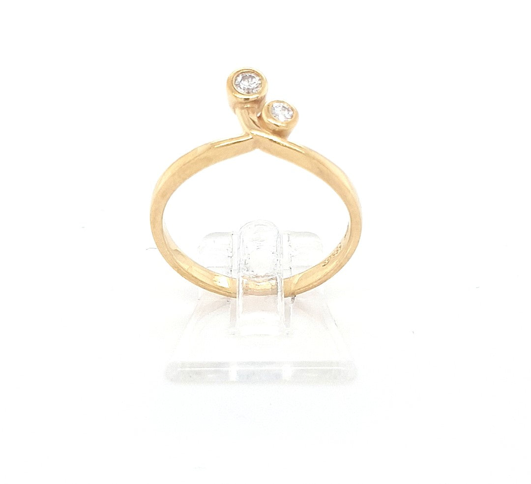 Ring Gold 585 14 kt 2 Brillanten Damen