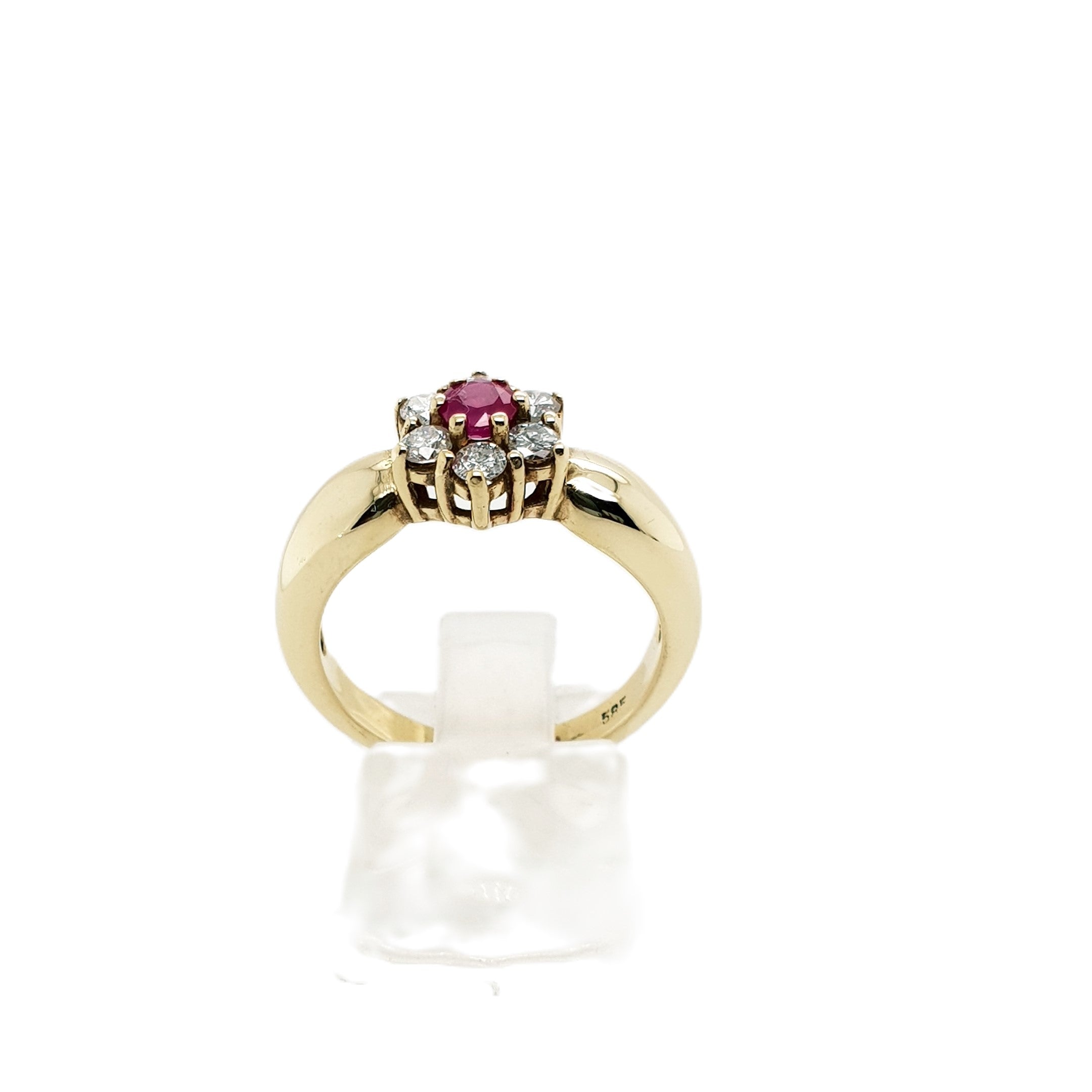 Brillant Rubin Gold Ring 585 14kt Gr.55