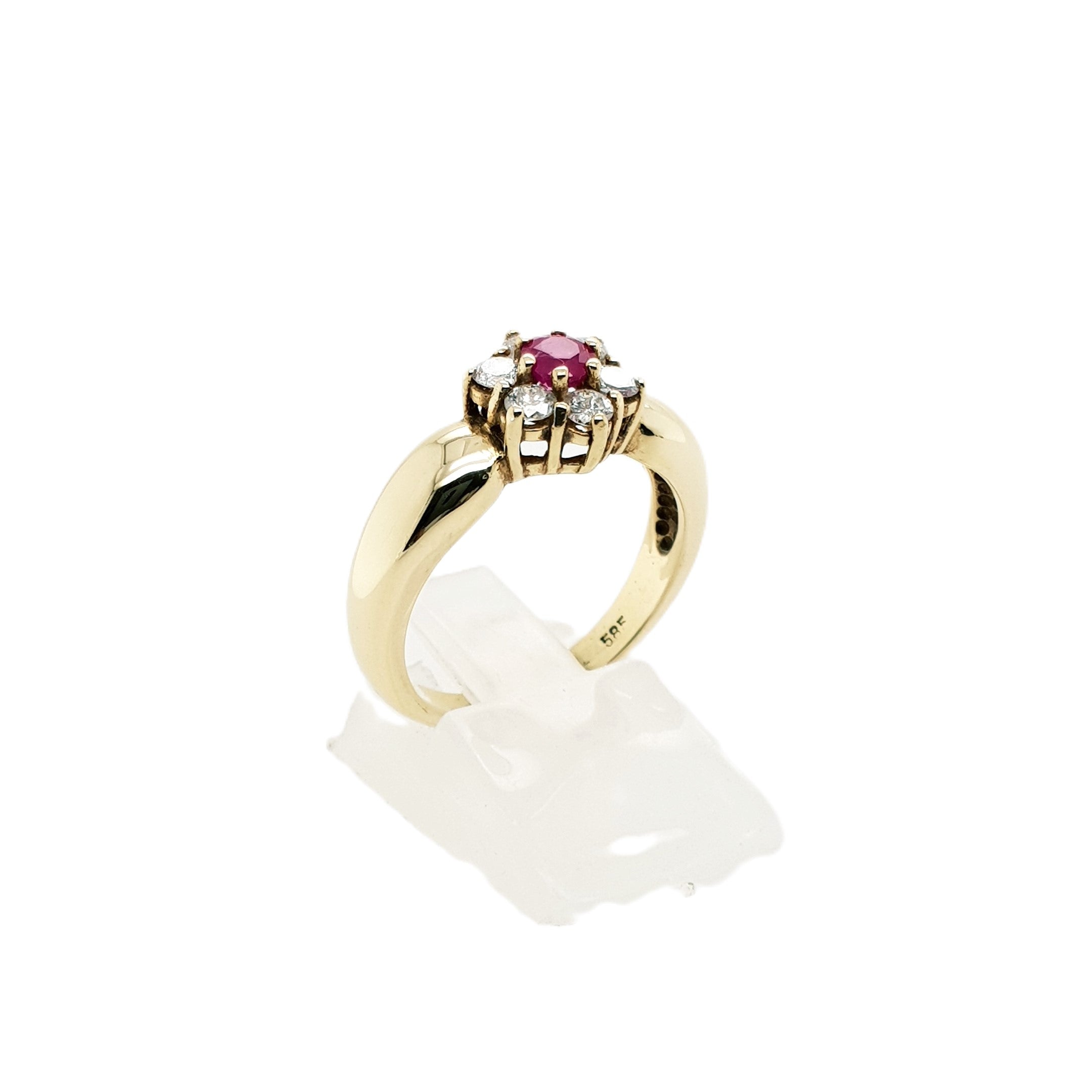 Brillant Rubin Gold Ring 585 14kt Gr.55