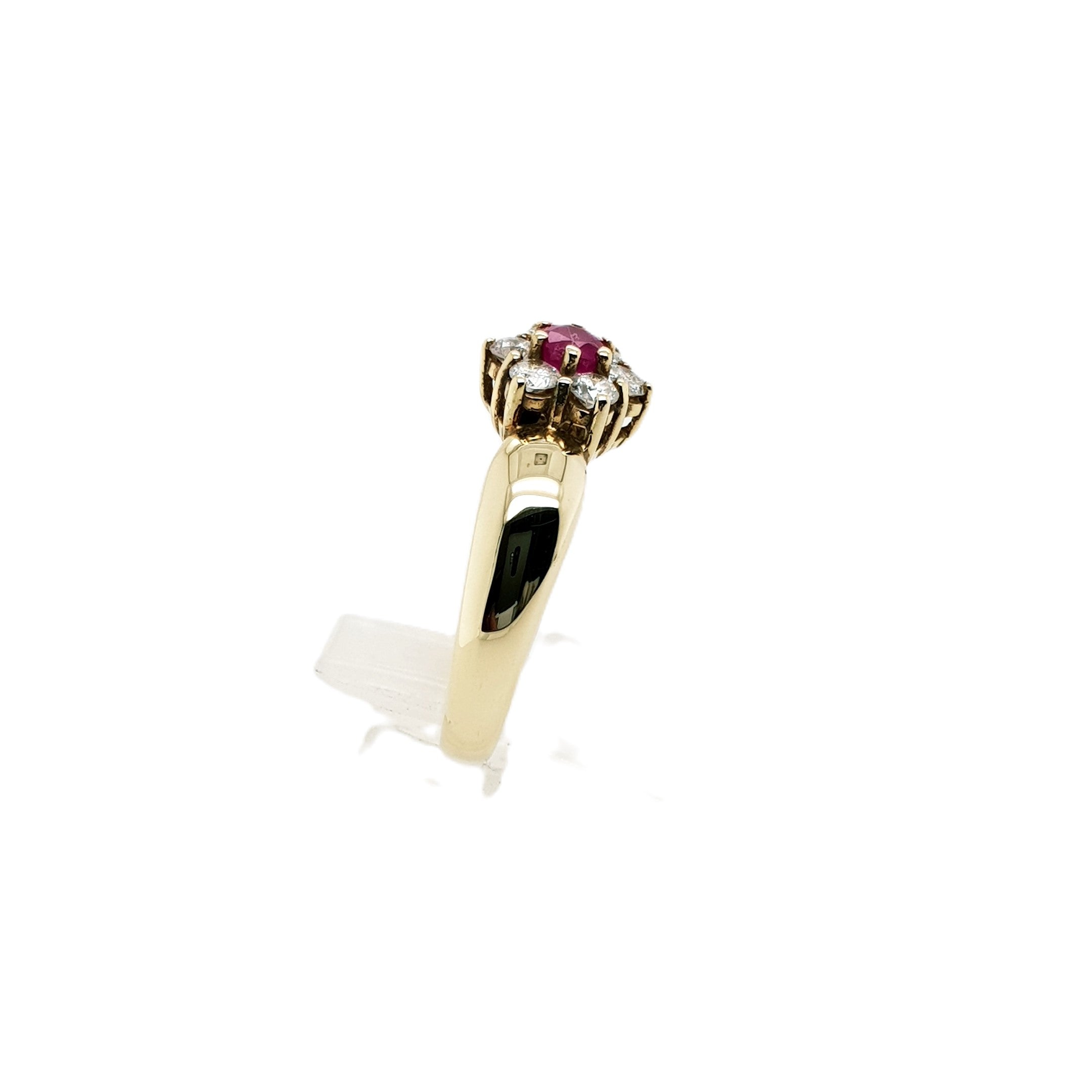 Brillant Rubin Gold Ring 585 14kt Gr.55