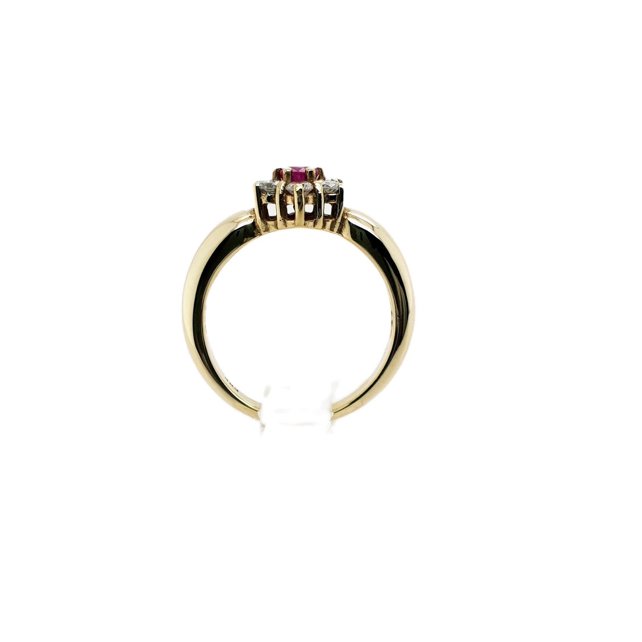 Brillant Rubin Gold Ring 585 14kt Gr.55