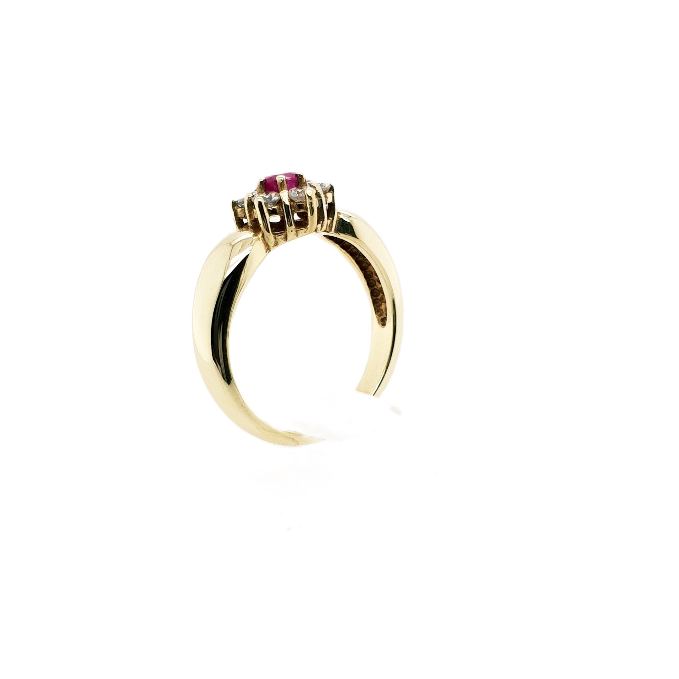 Brillant Rubin Gold Ring 585 14kt Gr.55