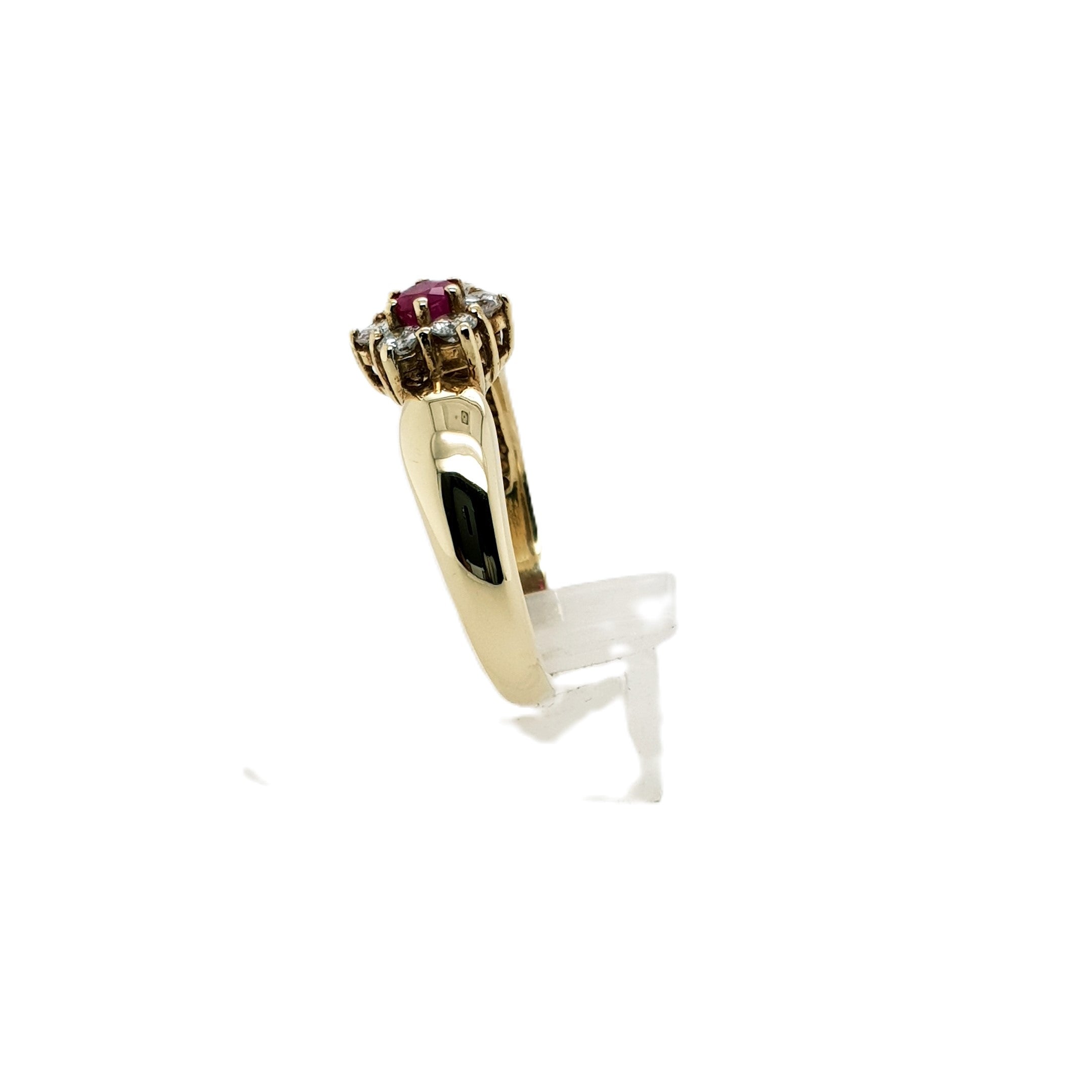 Brillant Rubin Gold Ring 585 14kt Gr.55