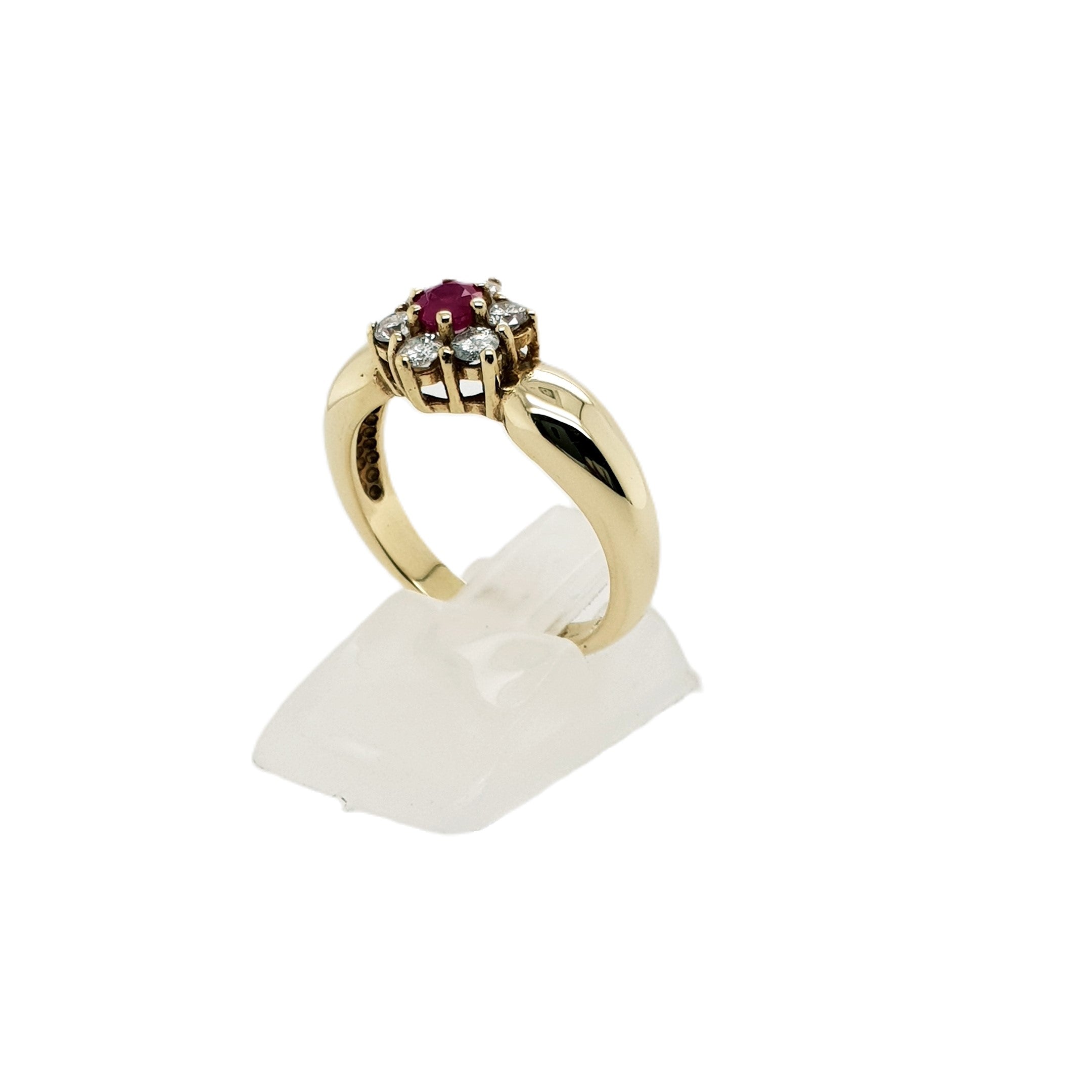 Brillant Rubin Gold Ring 585 14kt Gr.55
