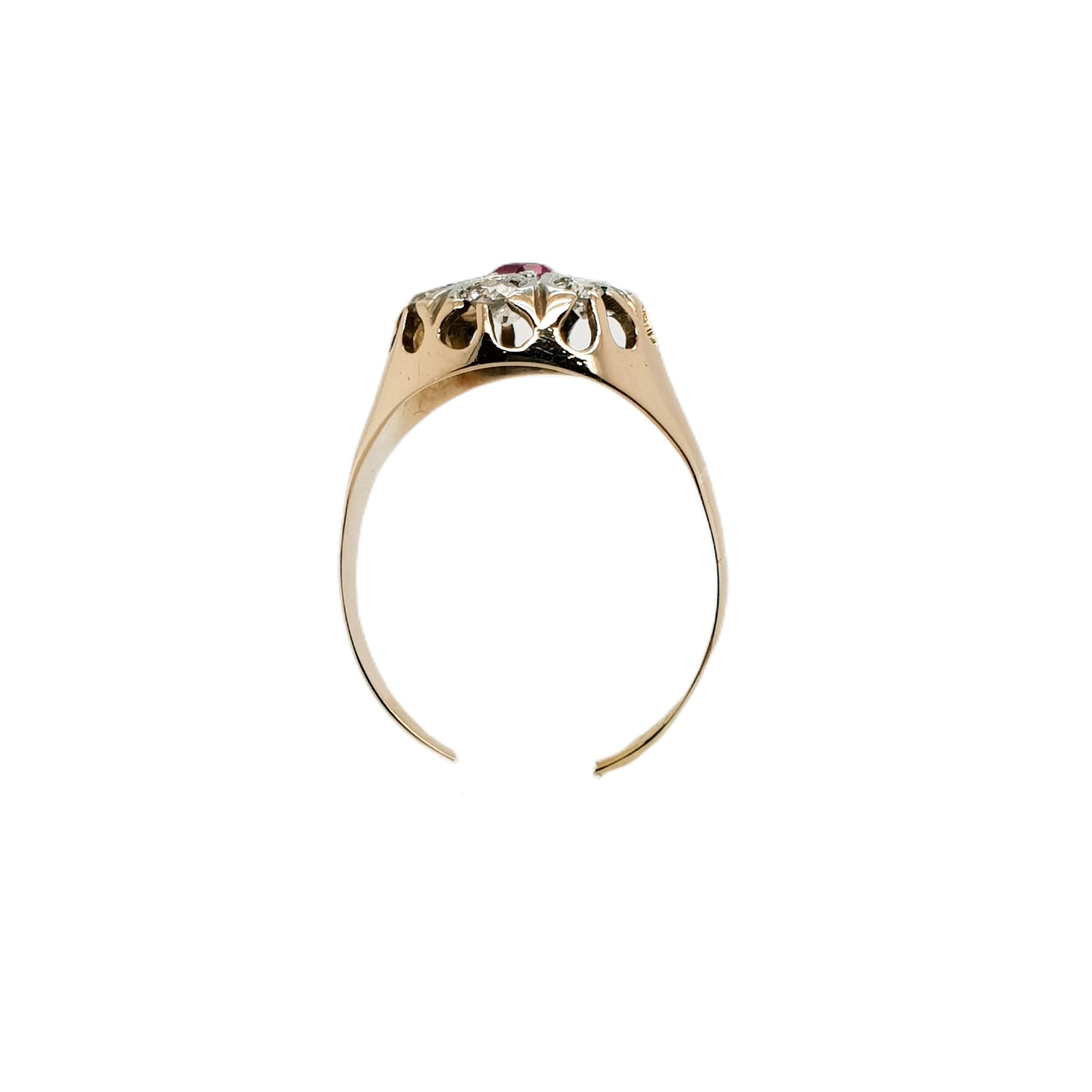 Brillant Rubin Roségold Ring 585 14kt Gr.59