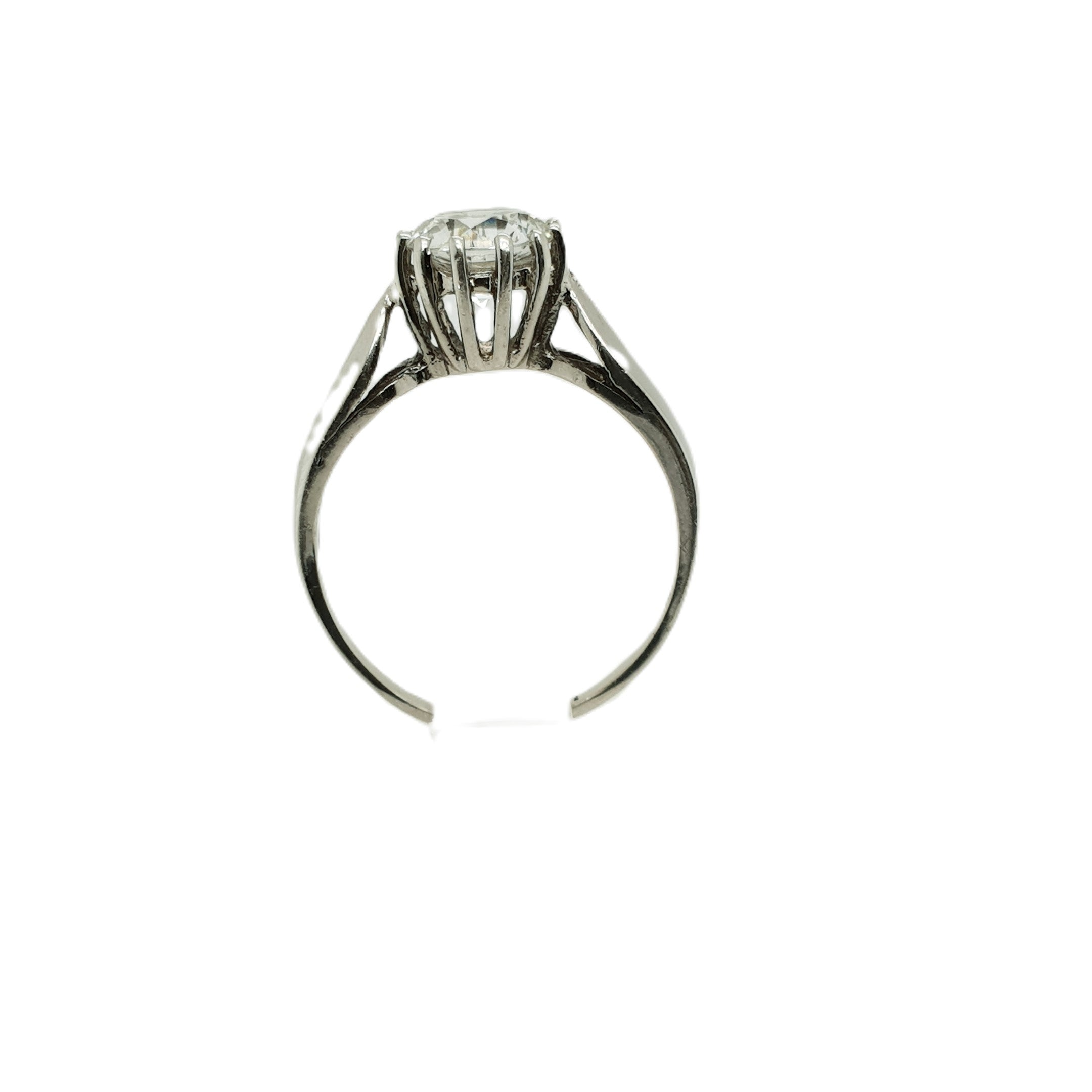 Bergkristall Weißgold Ring 585 14kt Gr.56