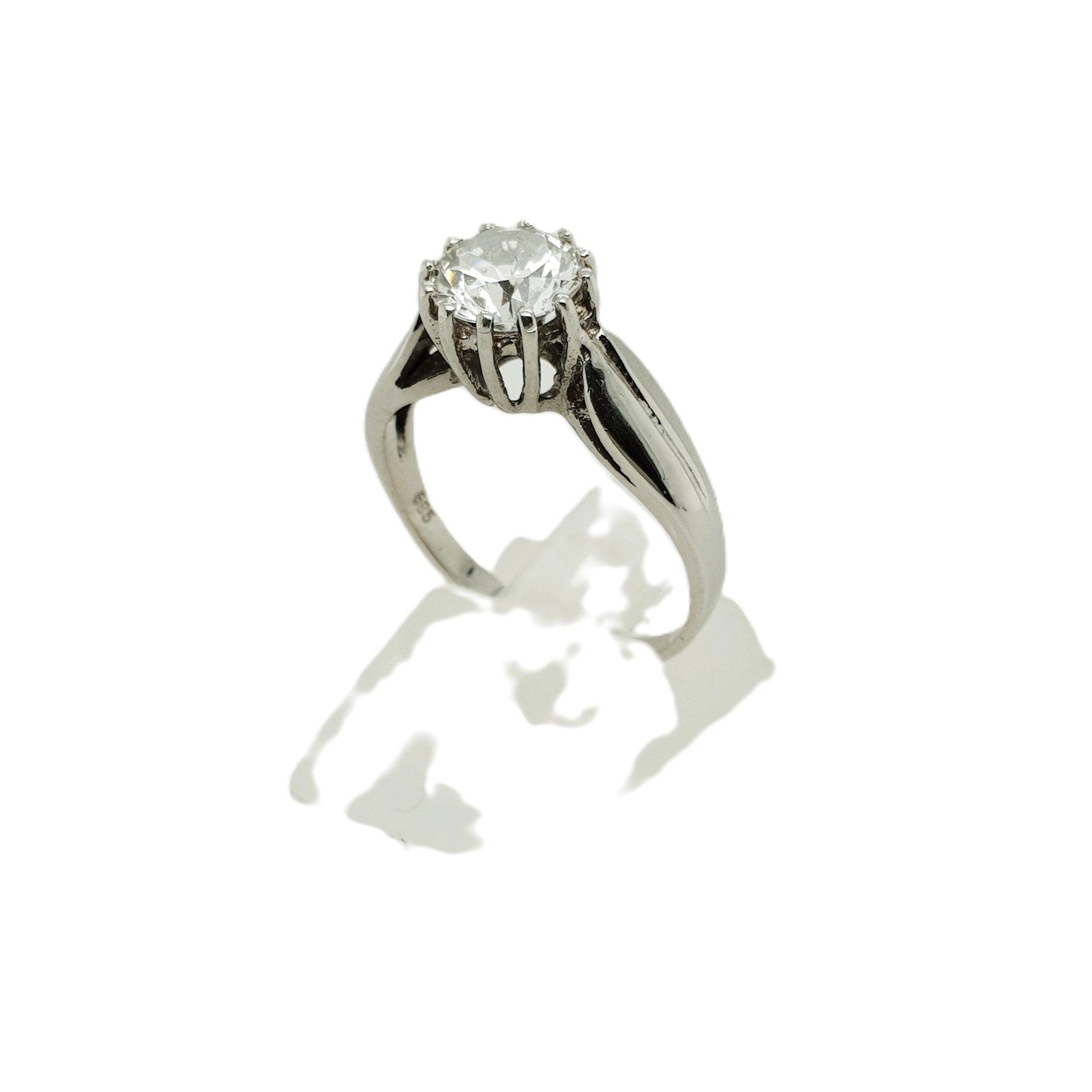 Bergkristall Weißgold Ring 585 14kt Gr.56