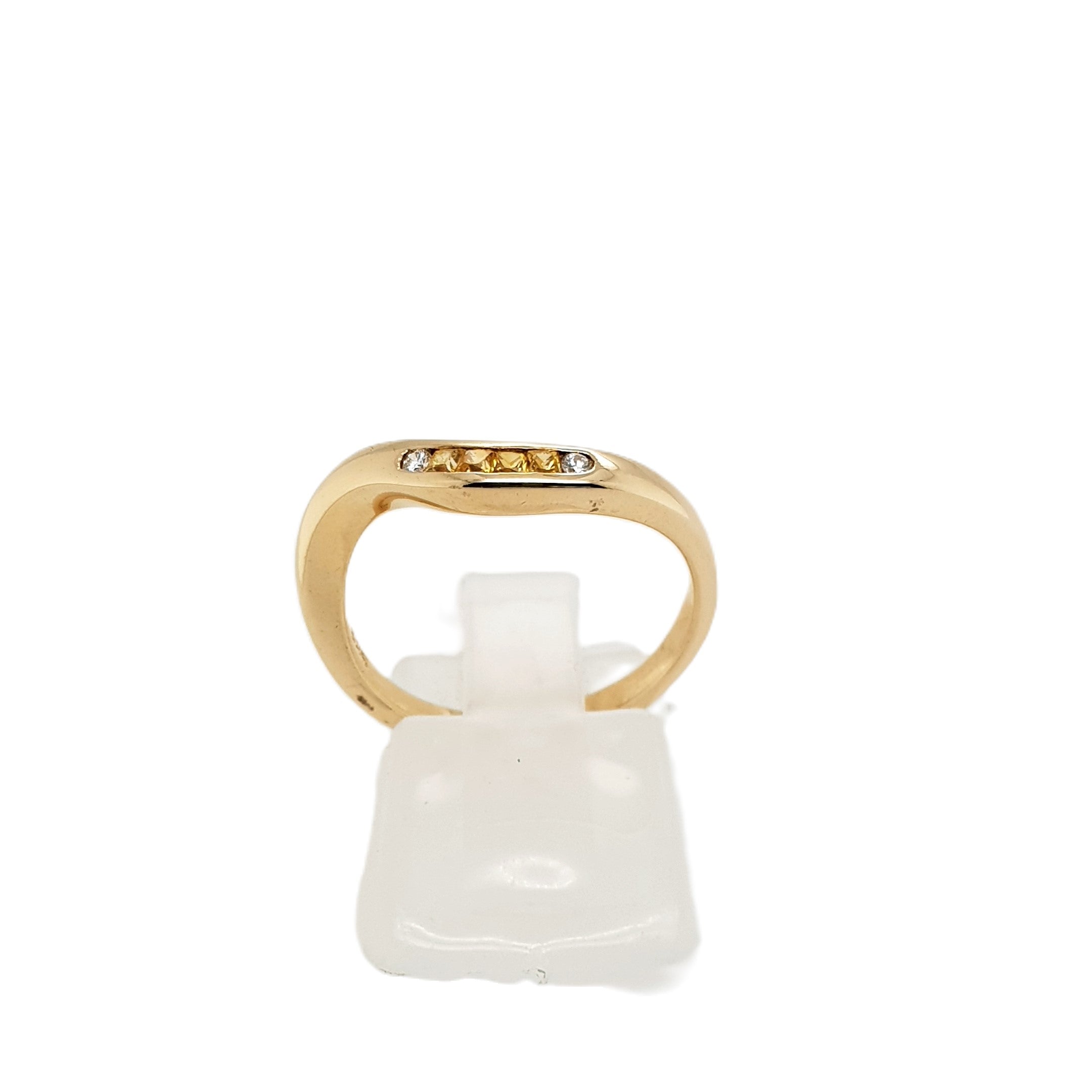 Brillant Citrin Gold Ring 585 14kt Gr.54