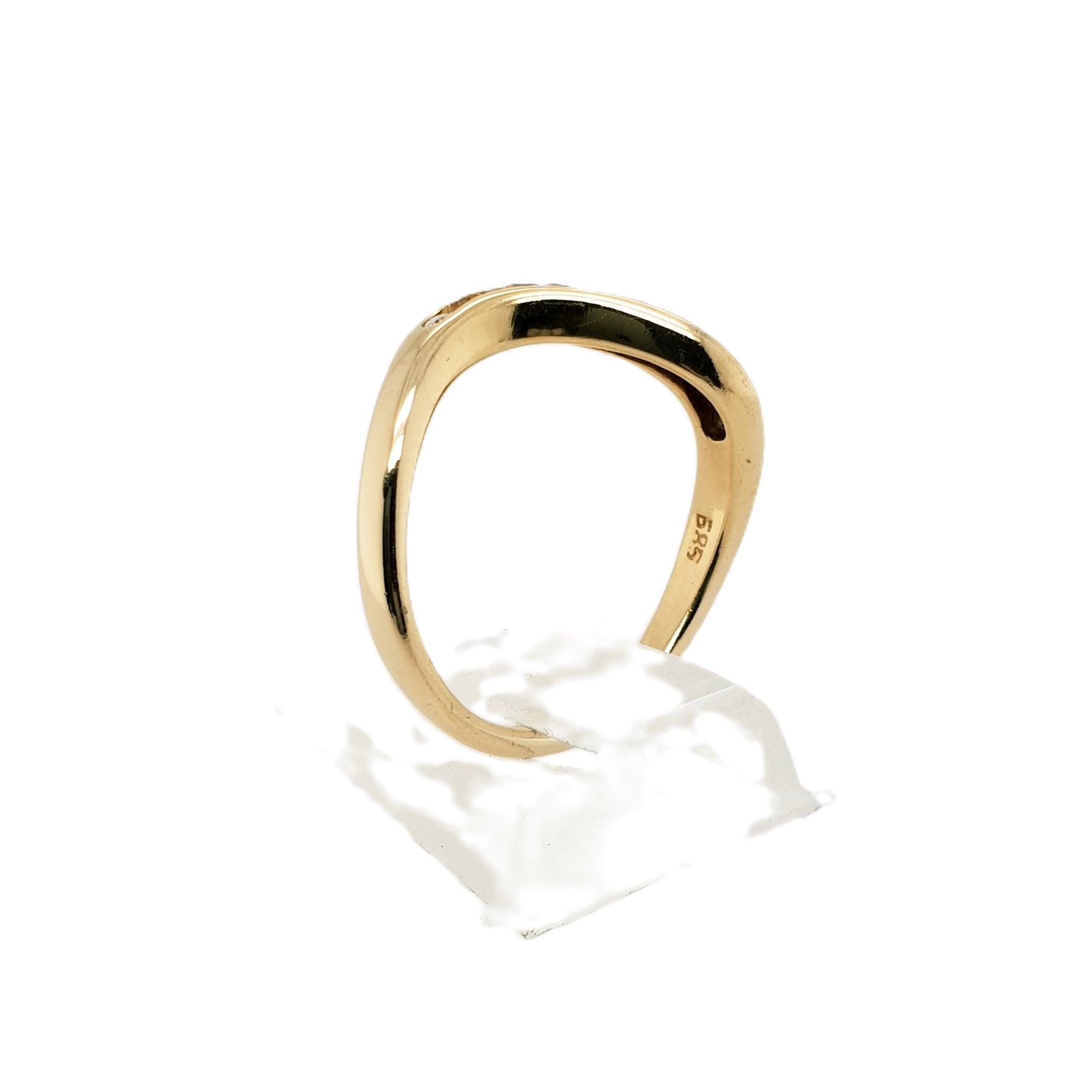 Brillant Citrin Gold Ring 585 14kt Gr.54