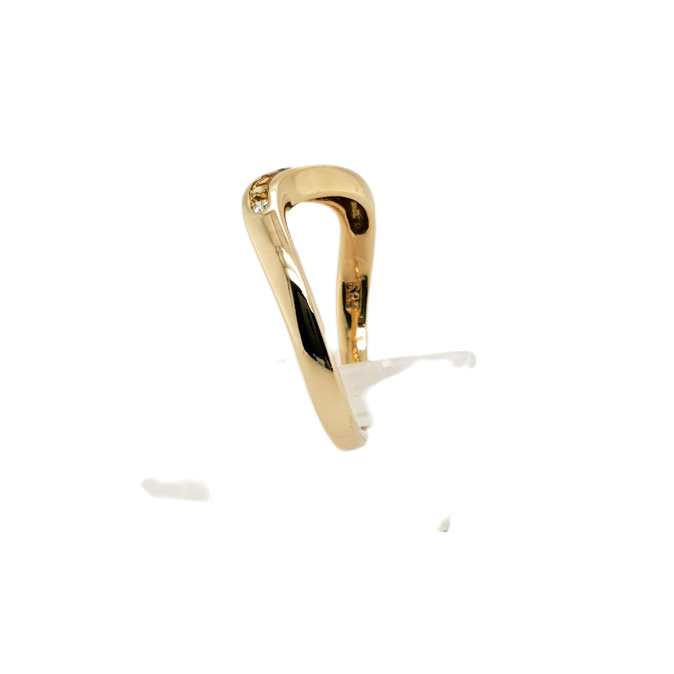 Brillant Citrin Gold Ring 585 14kt Gr.54