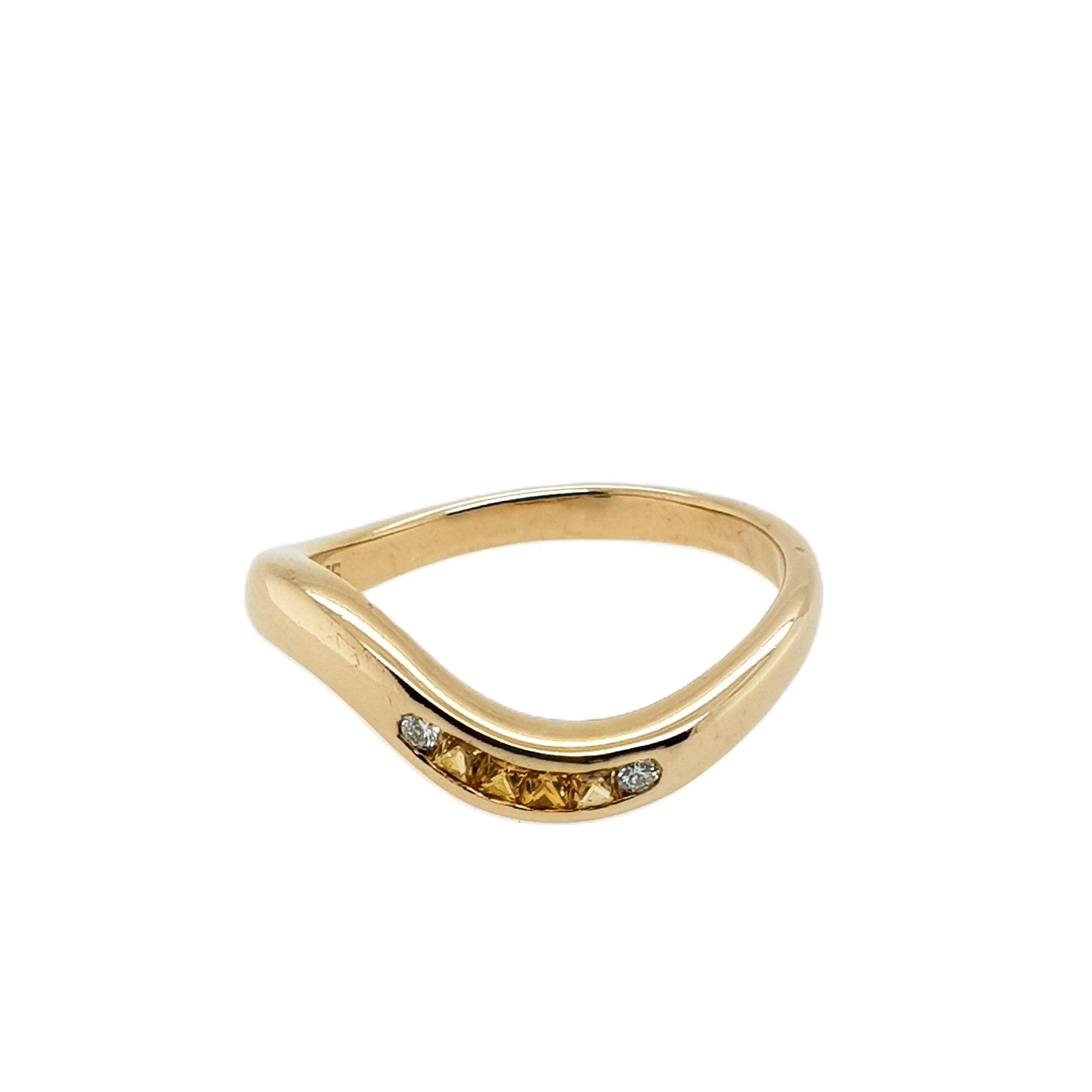 Brillant Citrin Gold Ring 585 14kt Gr.54