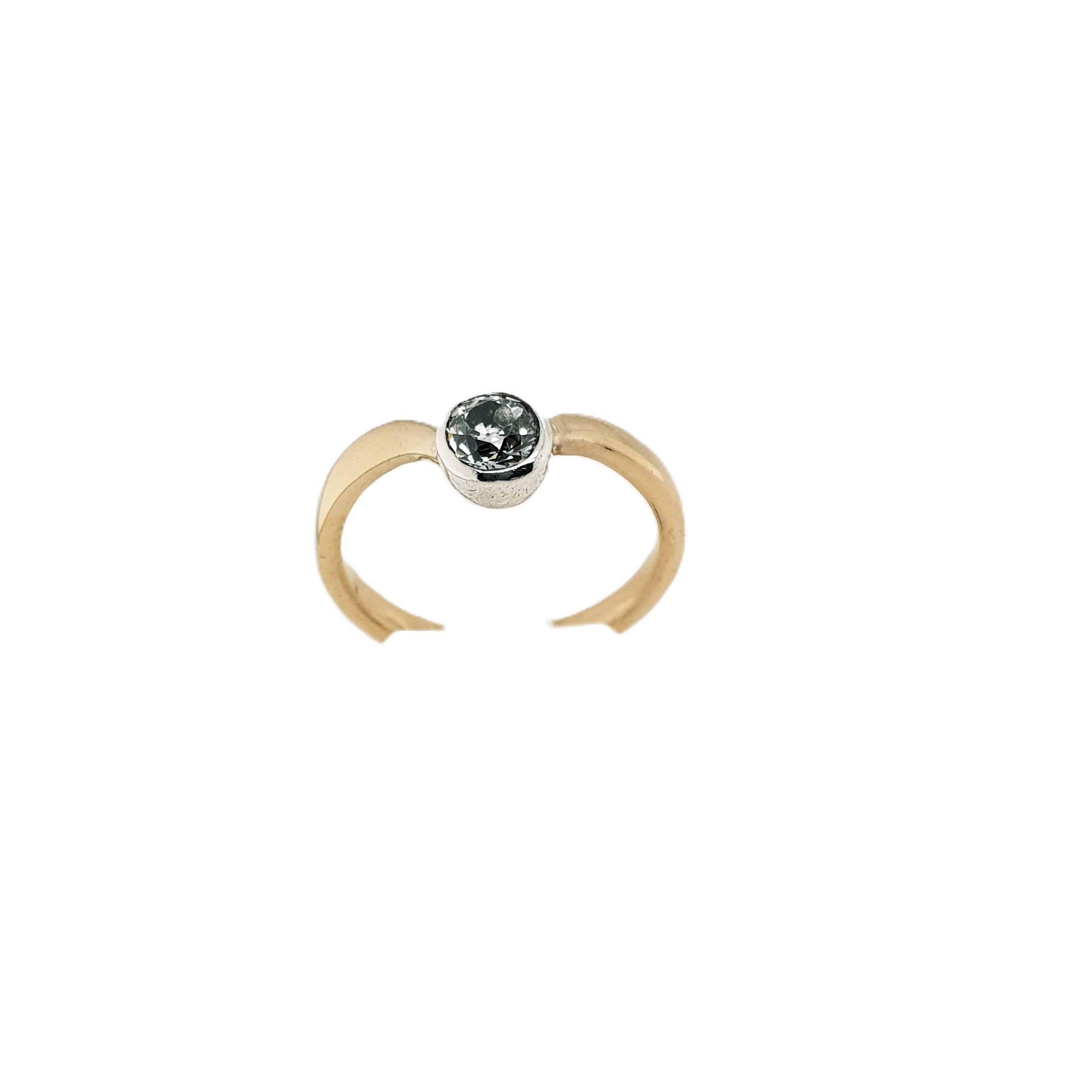 Damen Ring Gelbgold Diamant 750 18kt Gr.56 Altschliff