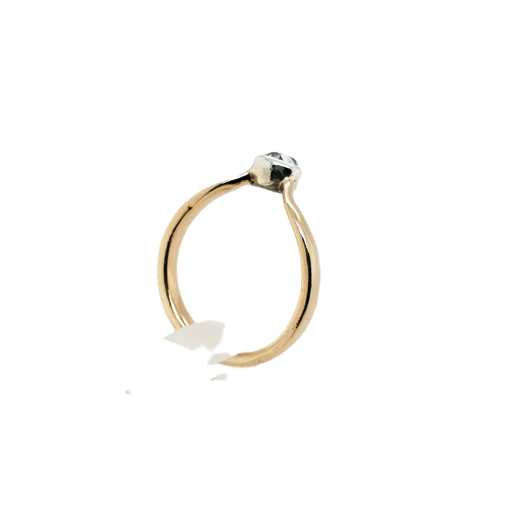Diamant Gold Ring 750 18kt Gr.56 Altschliff