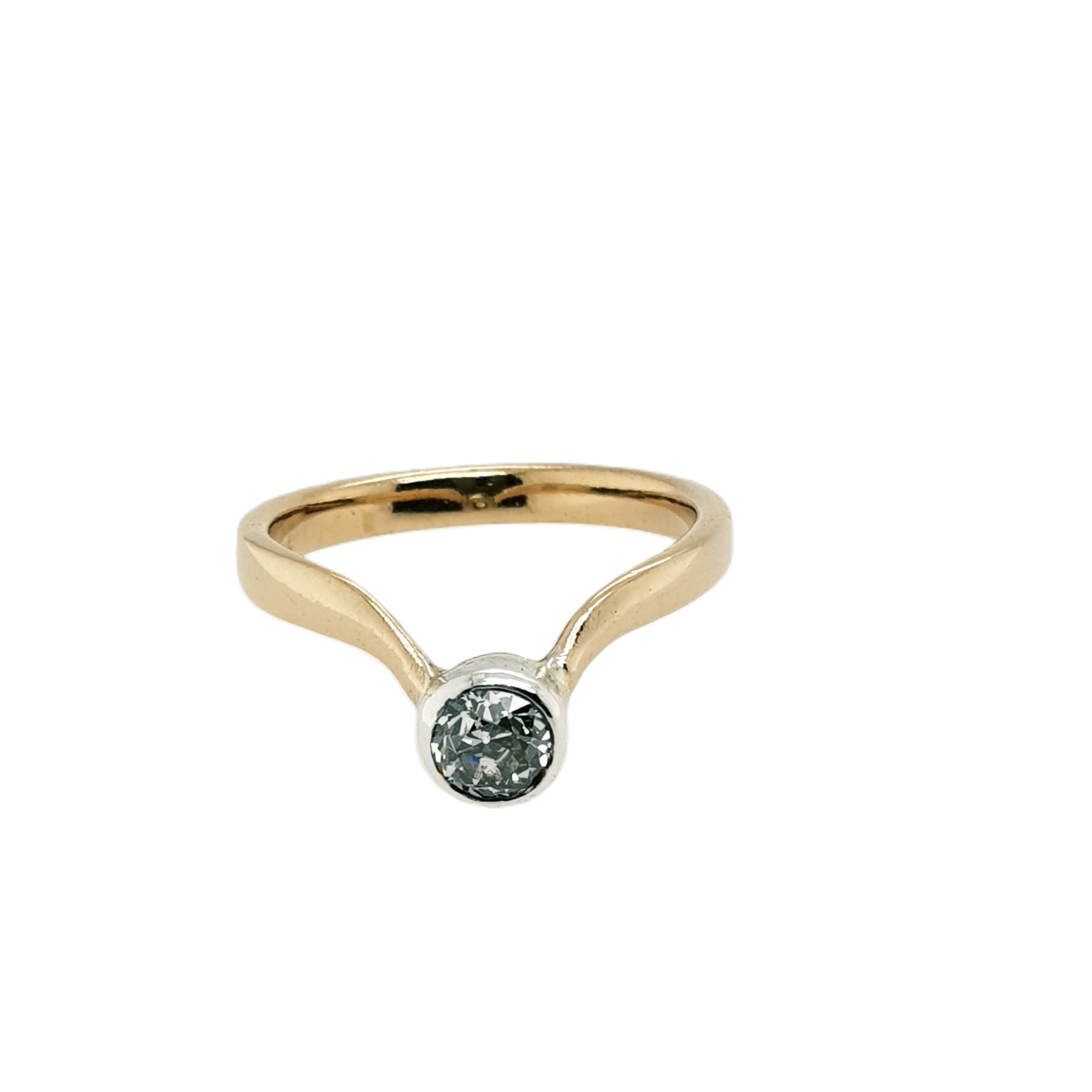 Diamant Gold Ring 750 18kt Gr.56 Altschliff