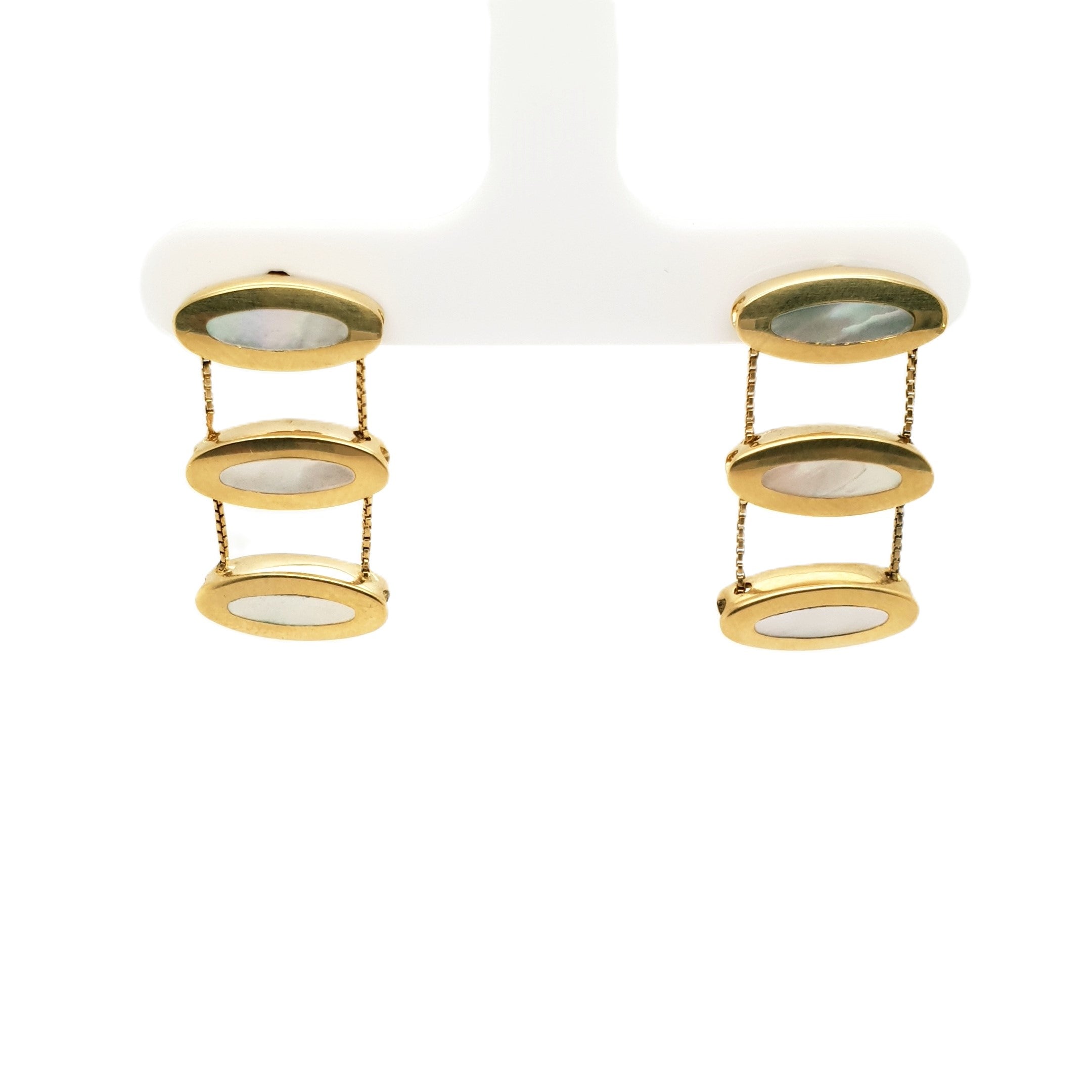 Gold Perlmutt Ohrringe 750 18kt