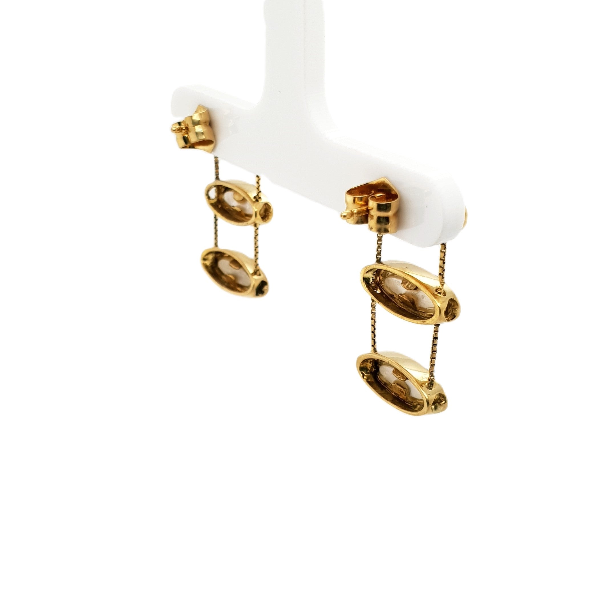 Gold Perlmutt Ohrringe 750 18kt