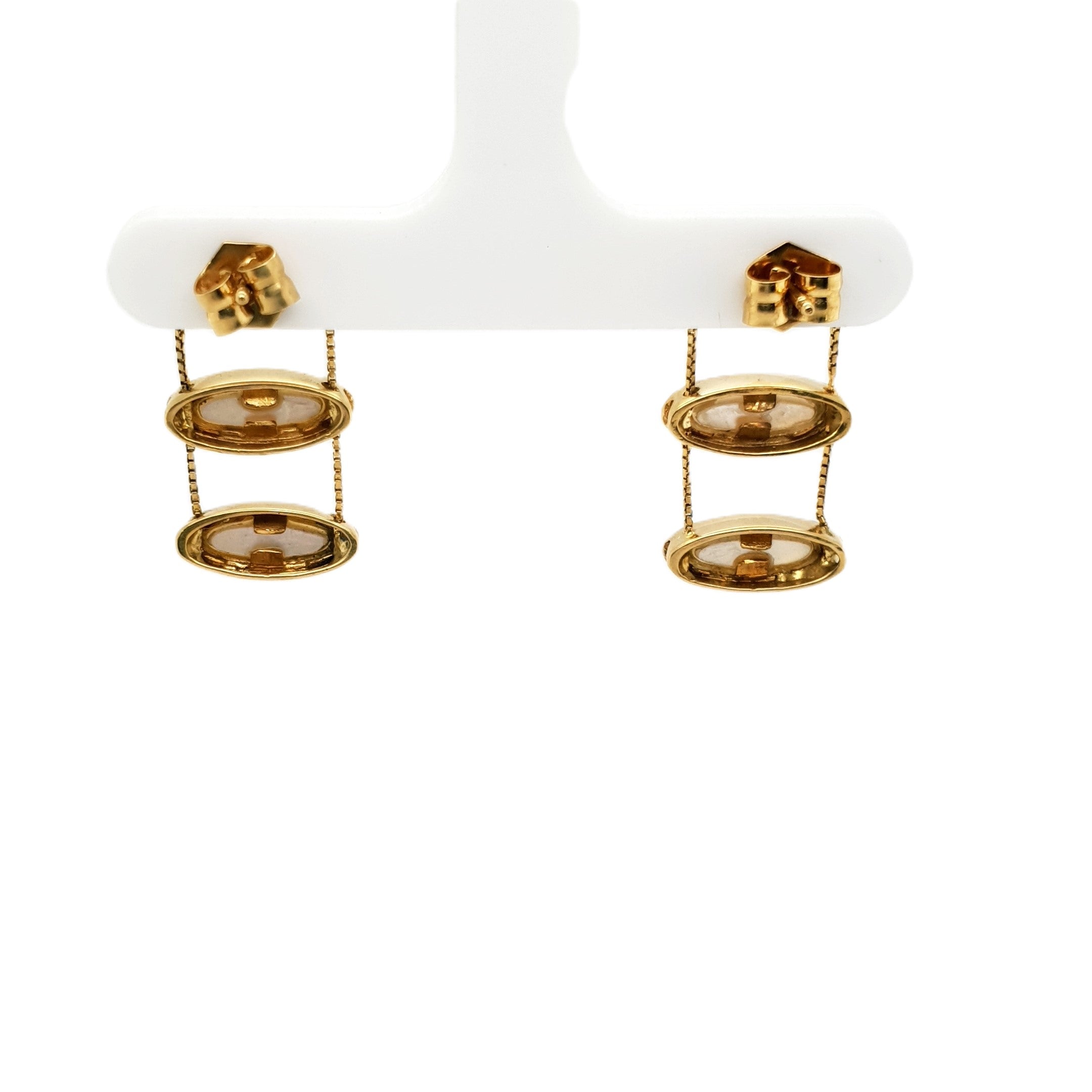 Gold Perlmutt Ohrringe 750 18kt