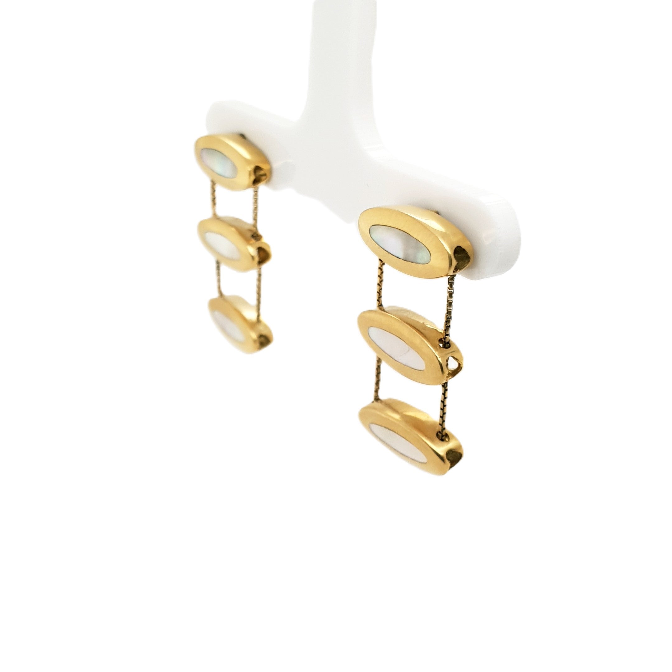 Gold Perlmutt Ohrringe 750 18kt