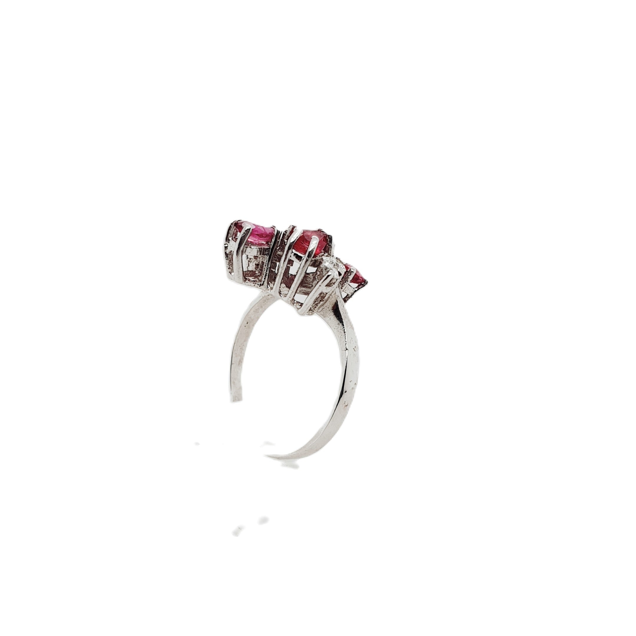 Brillant Rubin Weißgold Ring 585 14kt Gr.51