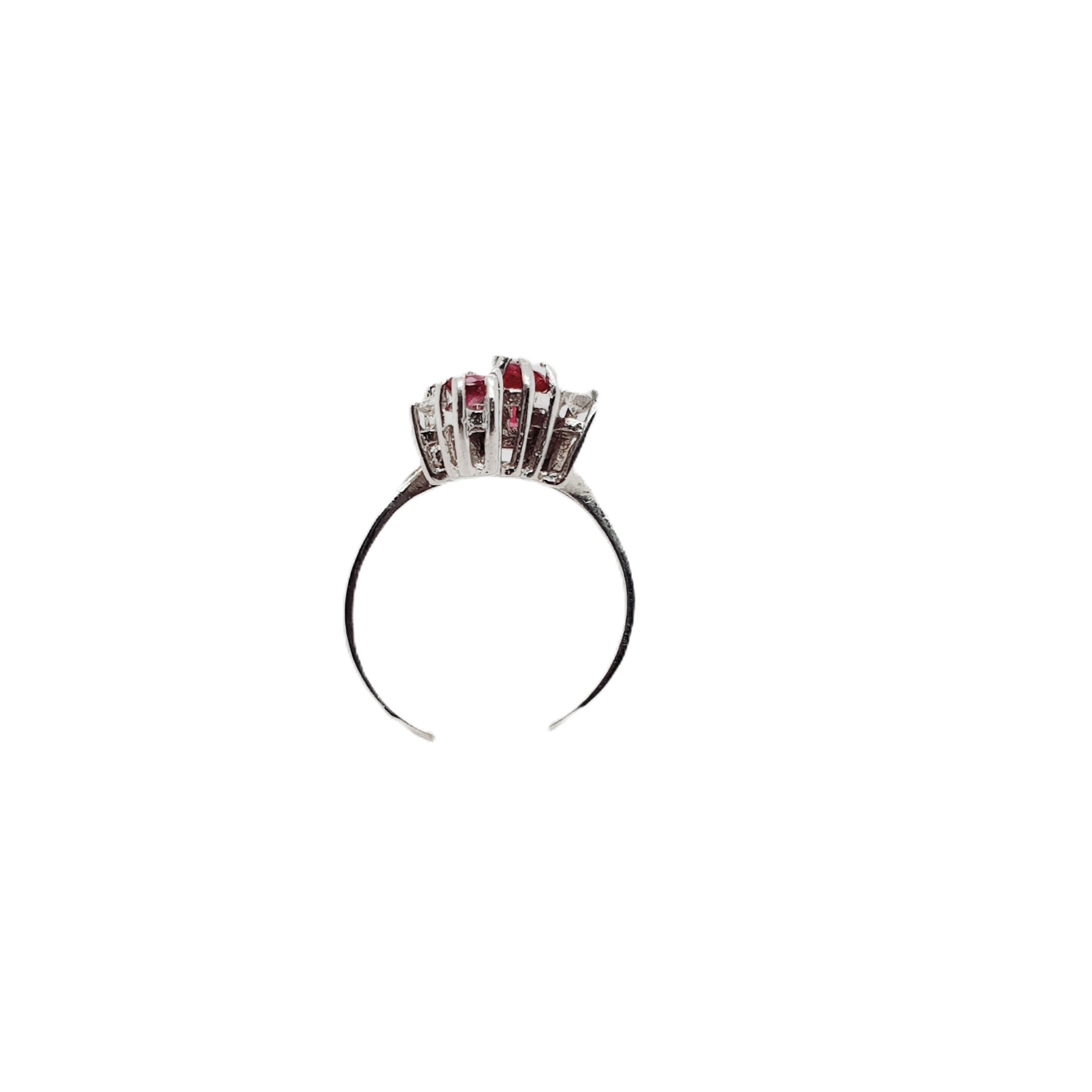 Brillant Rubin Weißgold Ring 585 14kt Gr.51