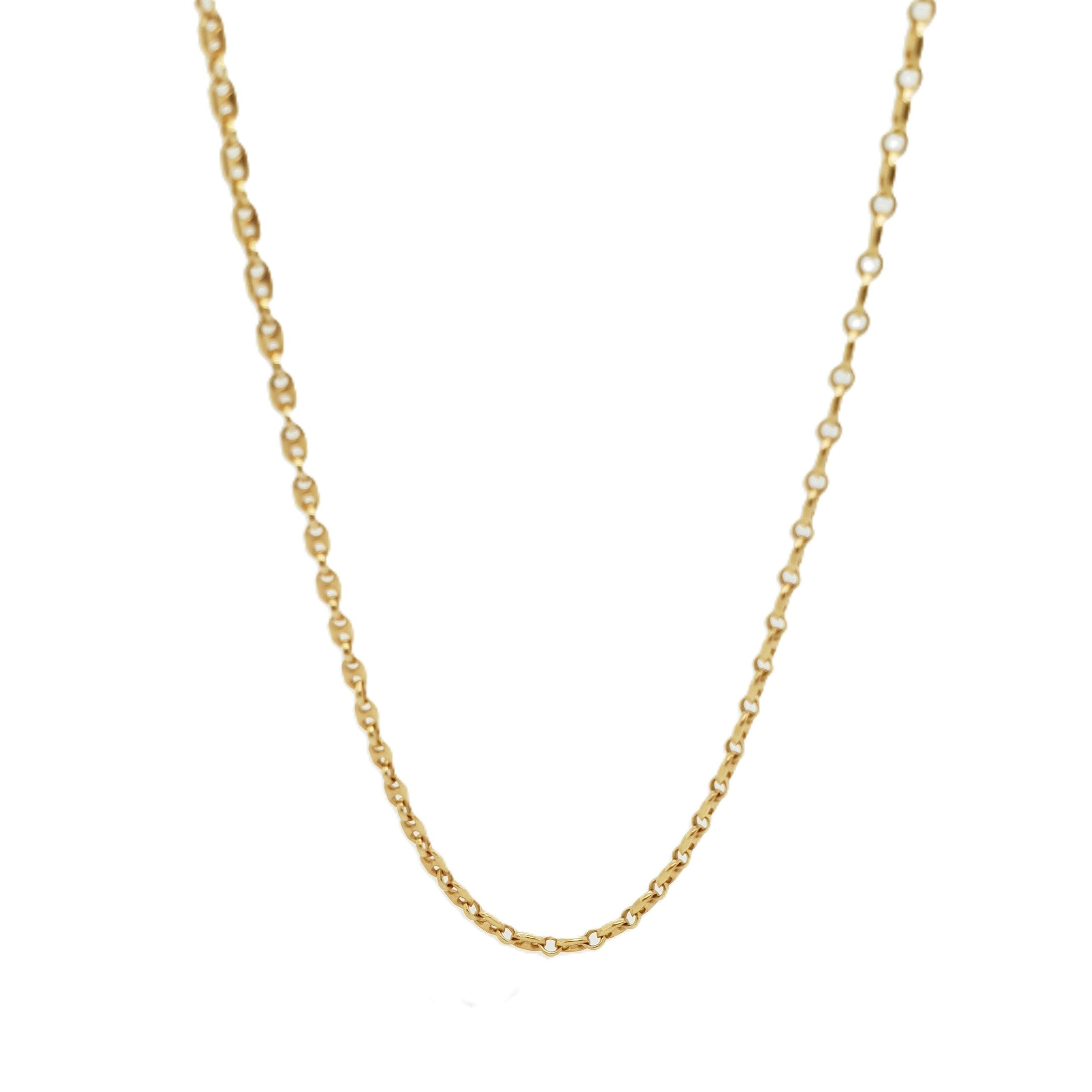 Bohnen Kette Gold 585 14kt 40cm