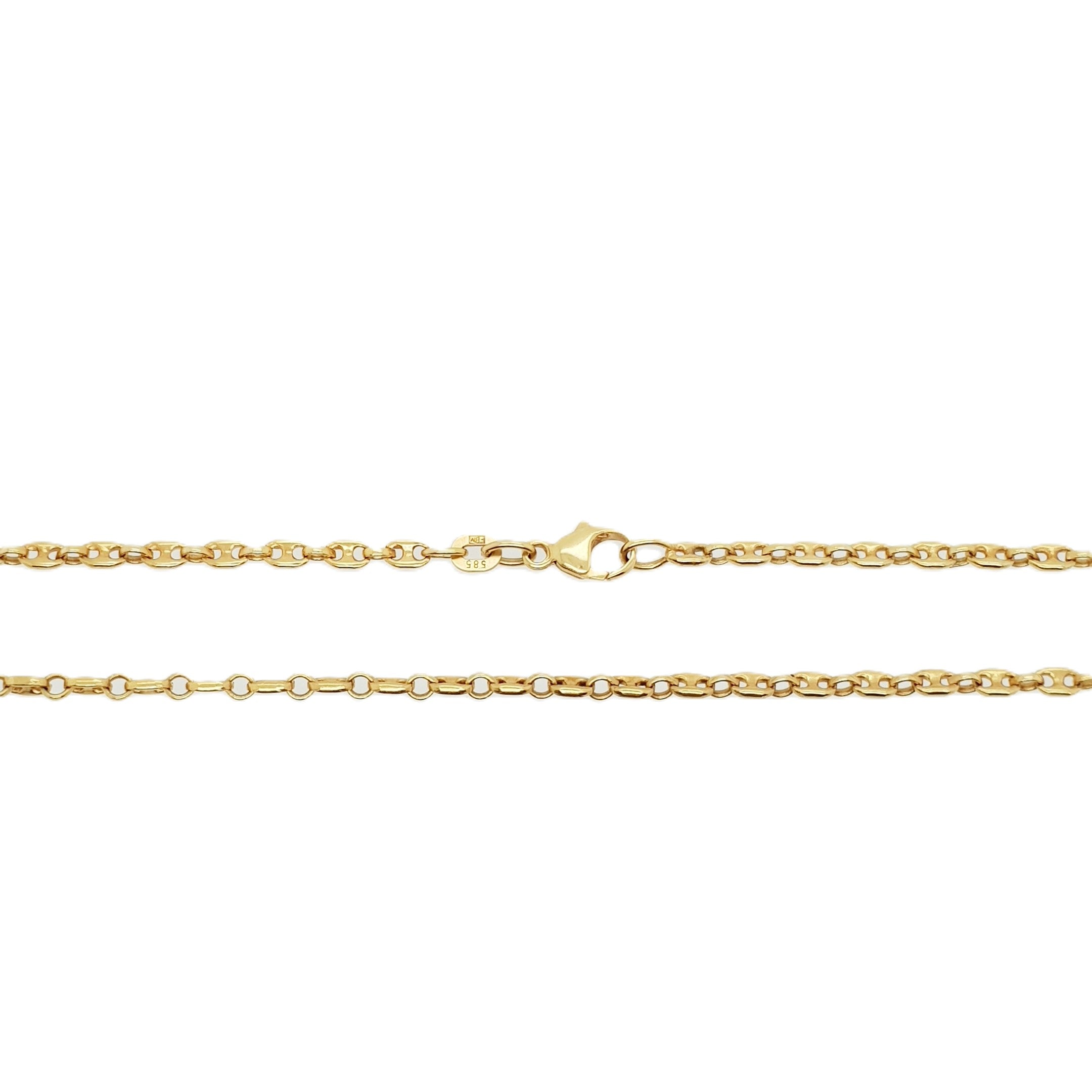 Bohnen Kette Gold 585 14kt 40cm