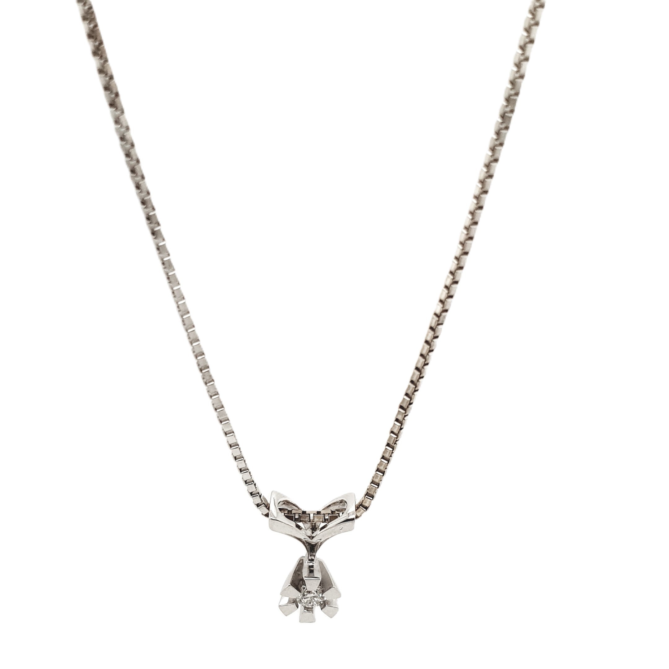 Weißgold 585 14kt Kette mit Brillantanhänger