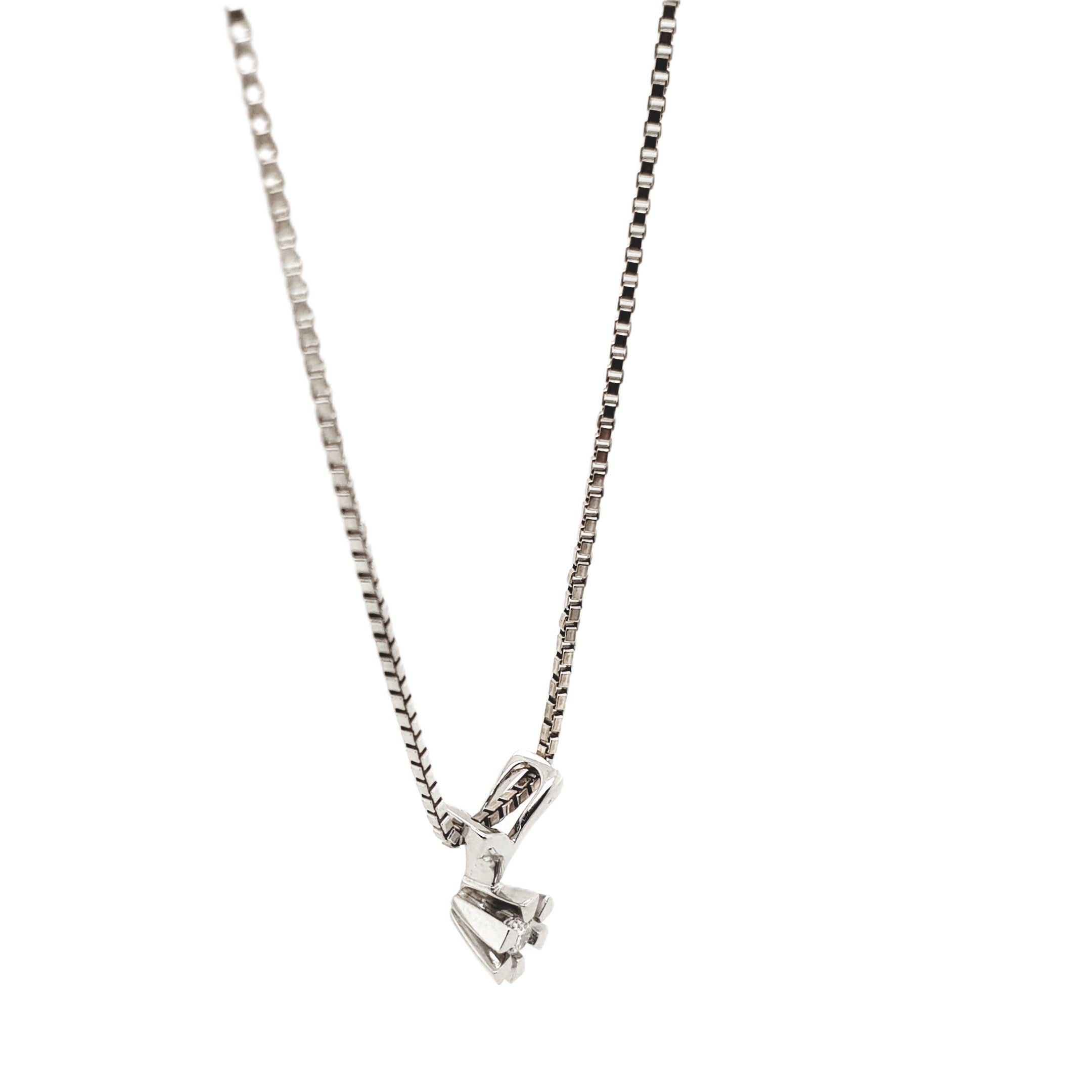 Weißgold 585 14kt Kette mit Brillantanhänger
