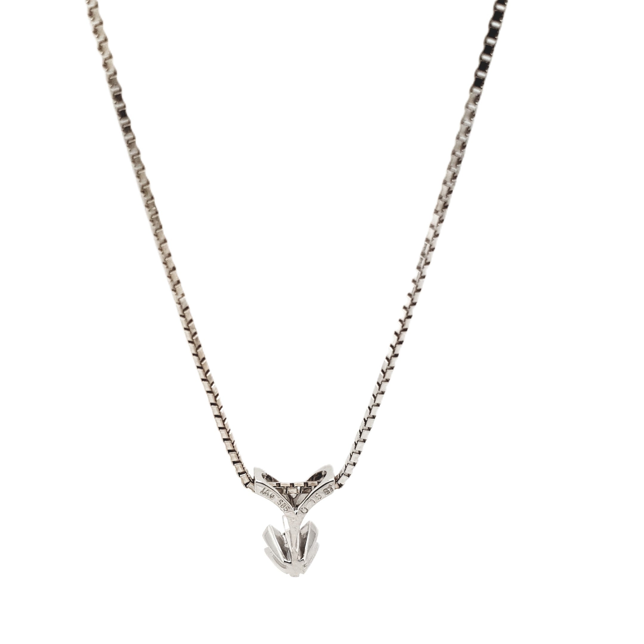 Weißgold 585 14kt Kette mit Brillantanhänger