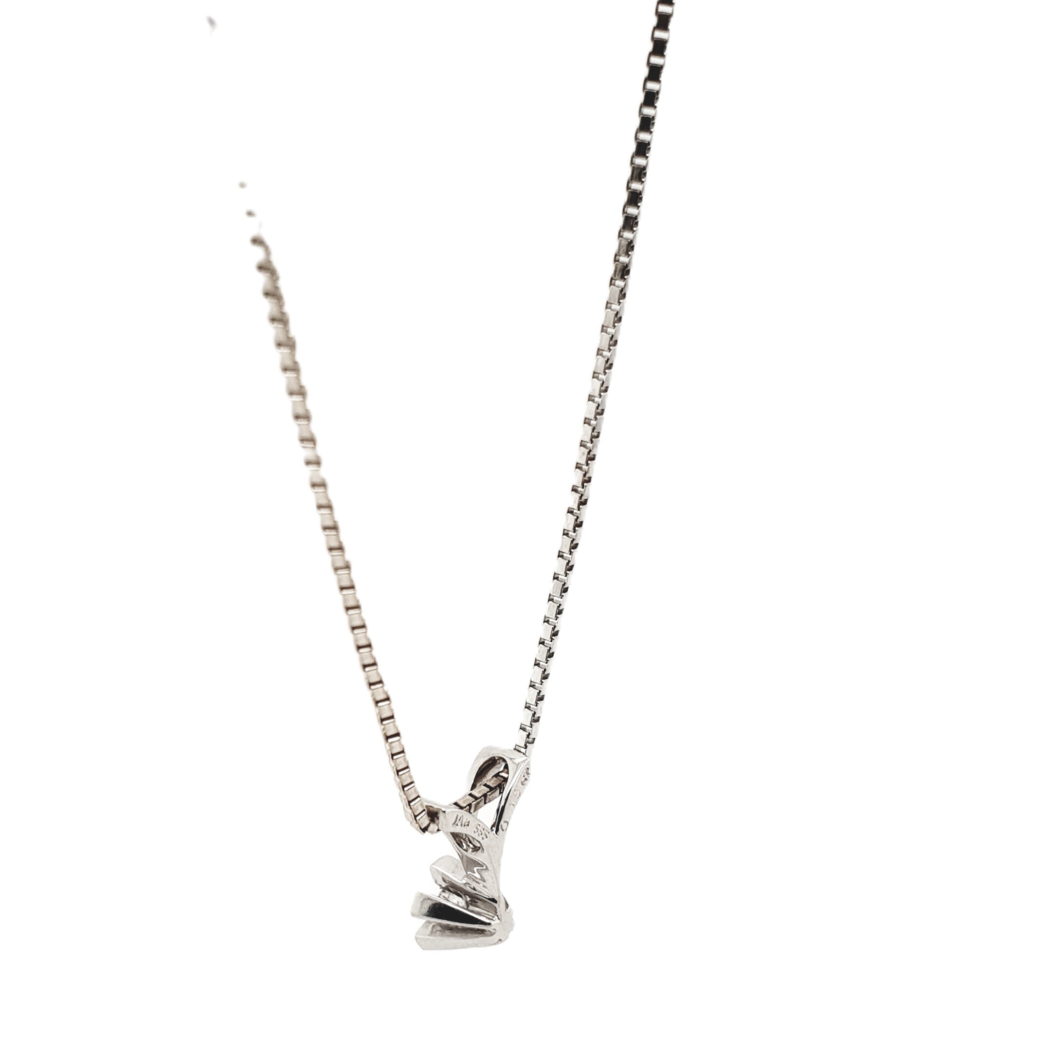 Weißgold 585 14kt Kette mit Brillantanhänger