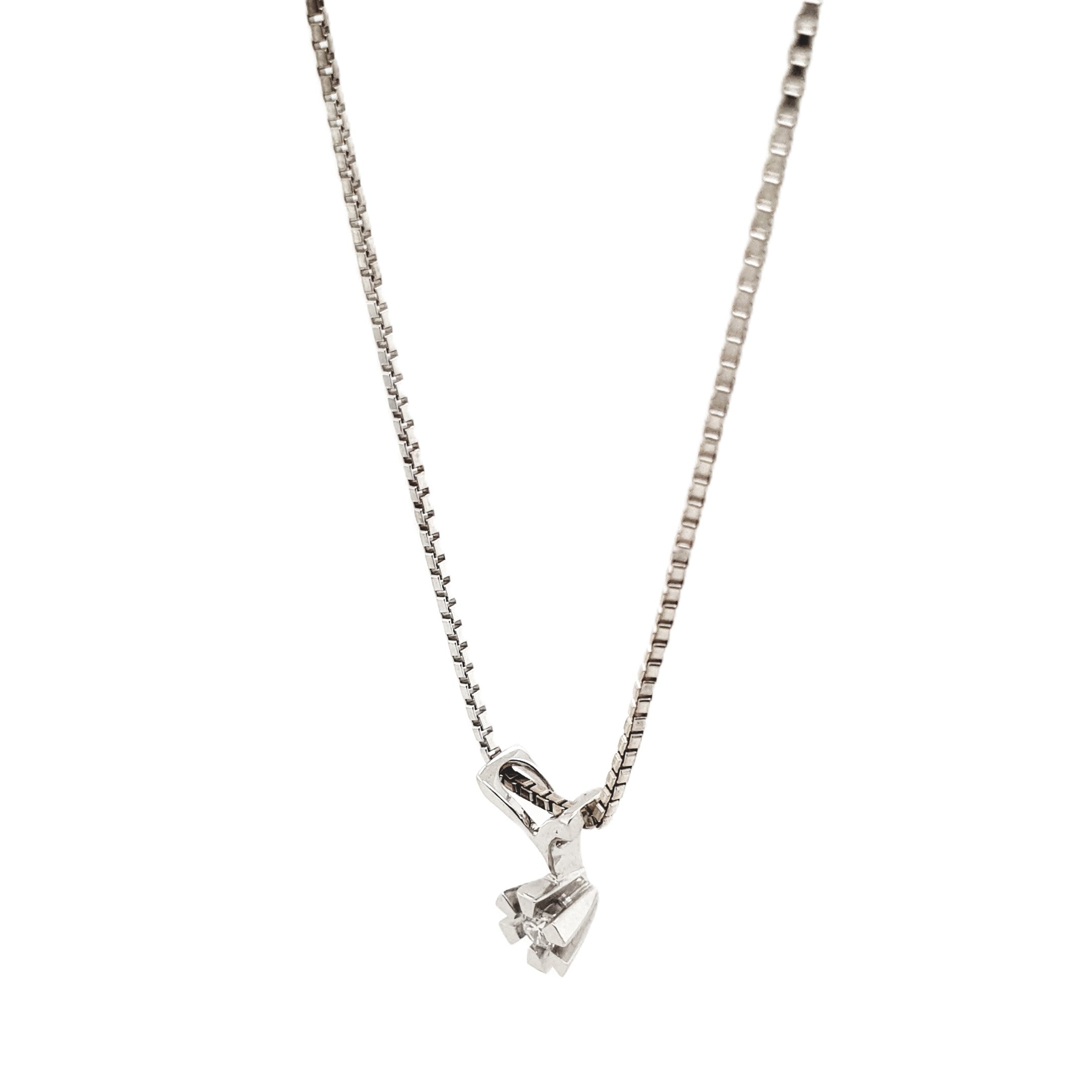 Weißgold 585 14kt Kette mit Brillantanhänger