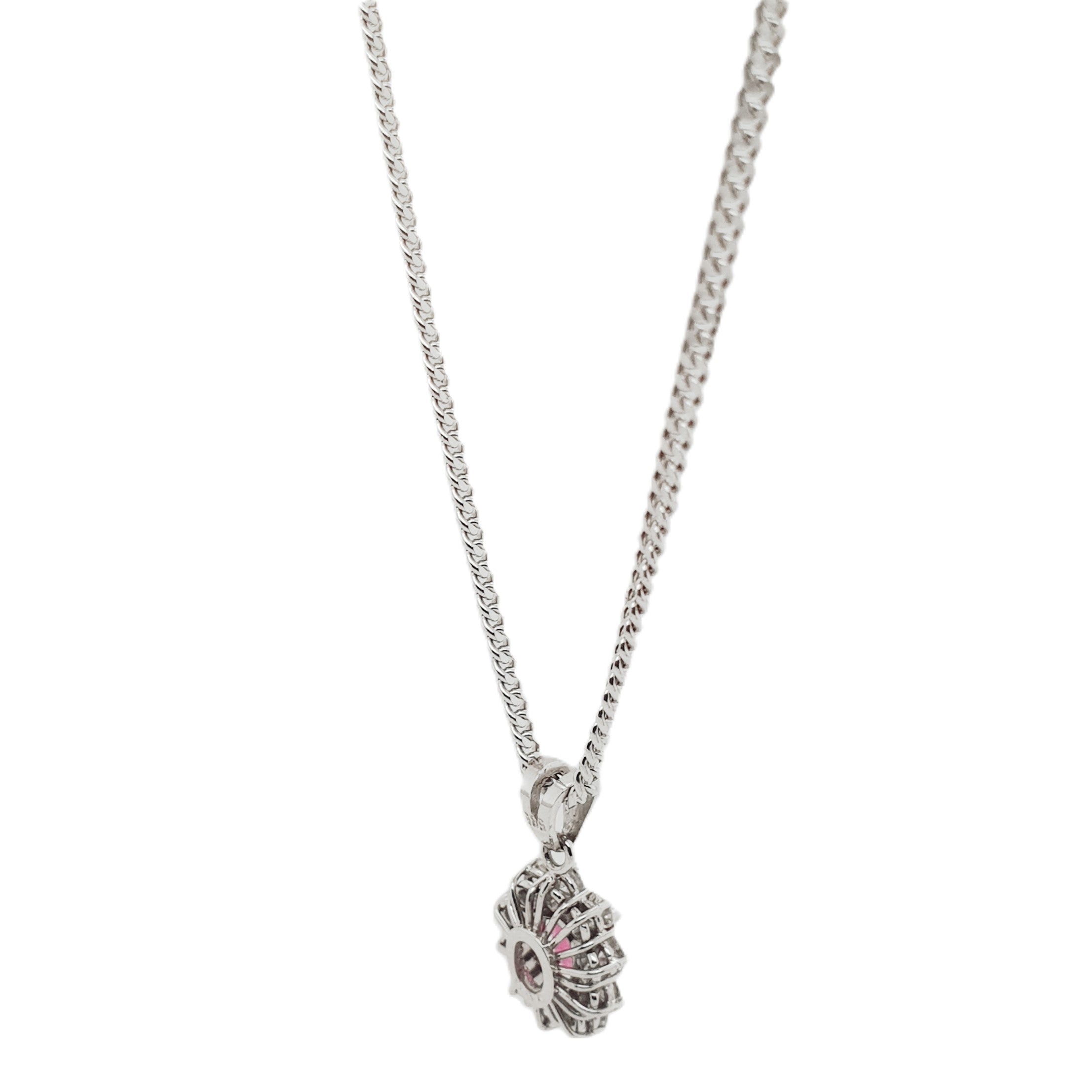 Weißgold Brillant Rubin Kette 585 14kt 50cm