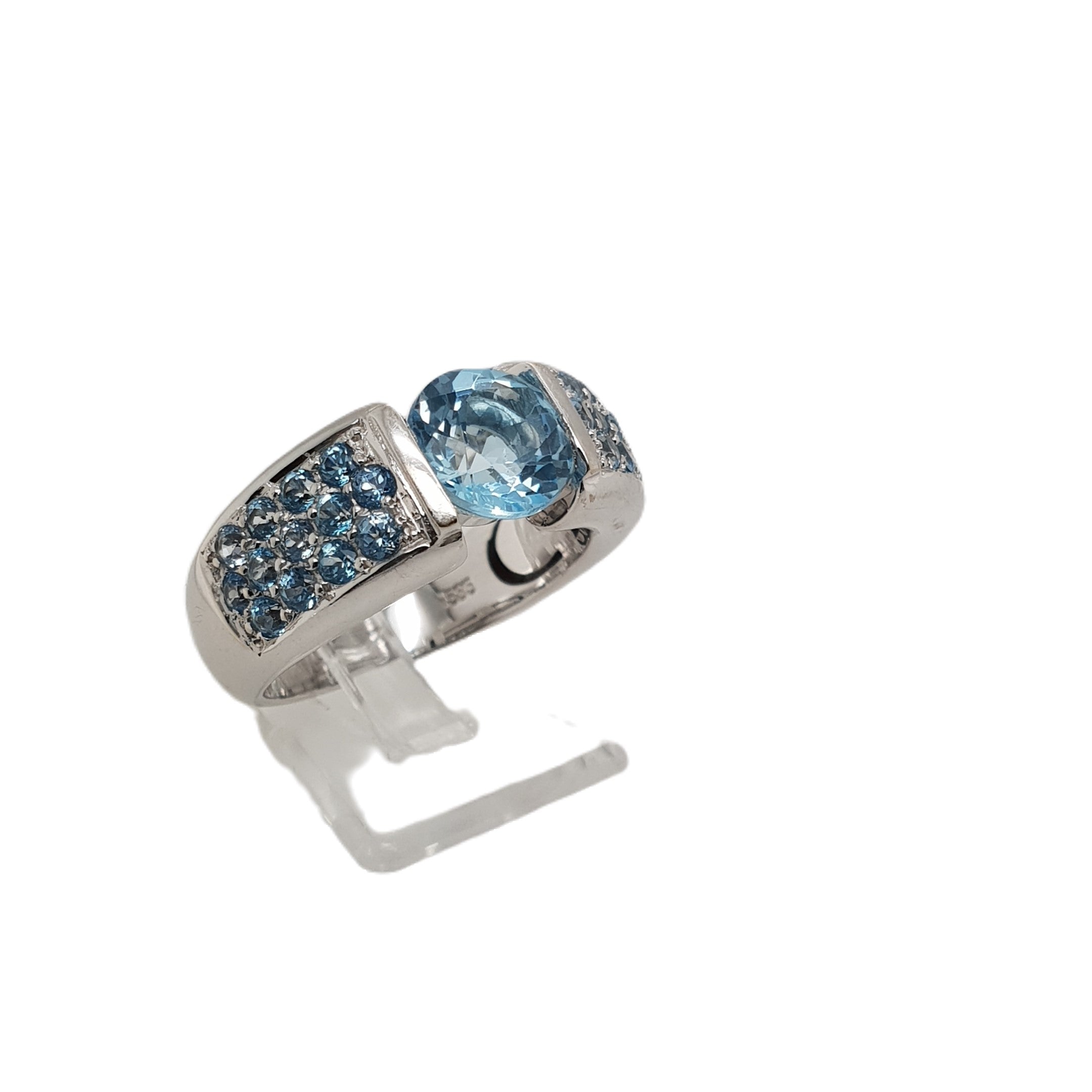 CHRIST Weißgold Aquamarin Ring 585 14kt Gr.57