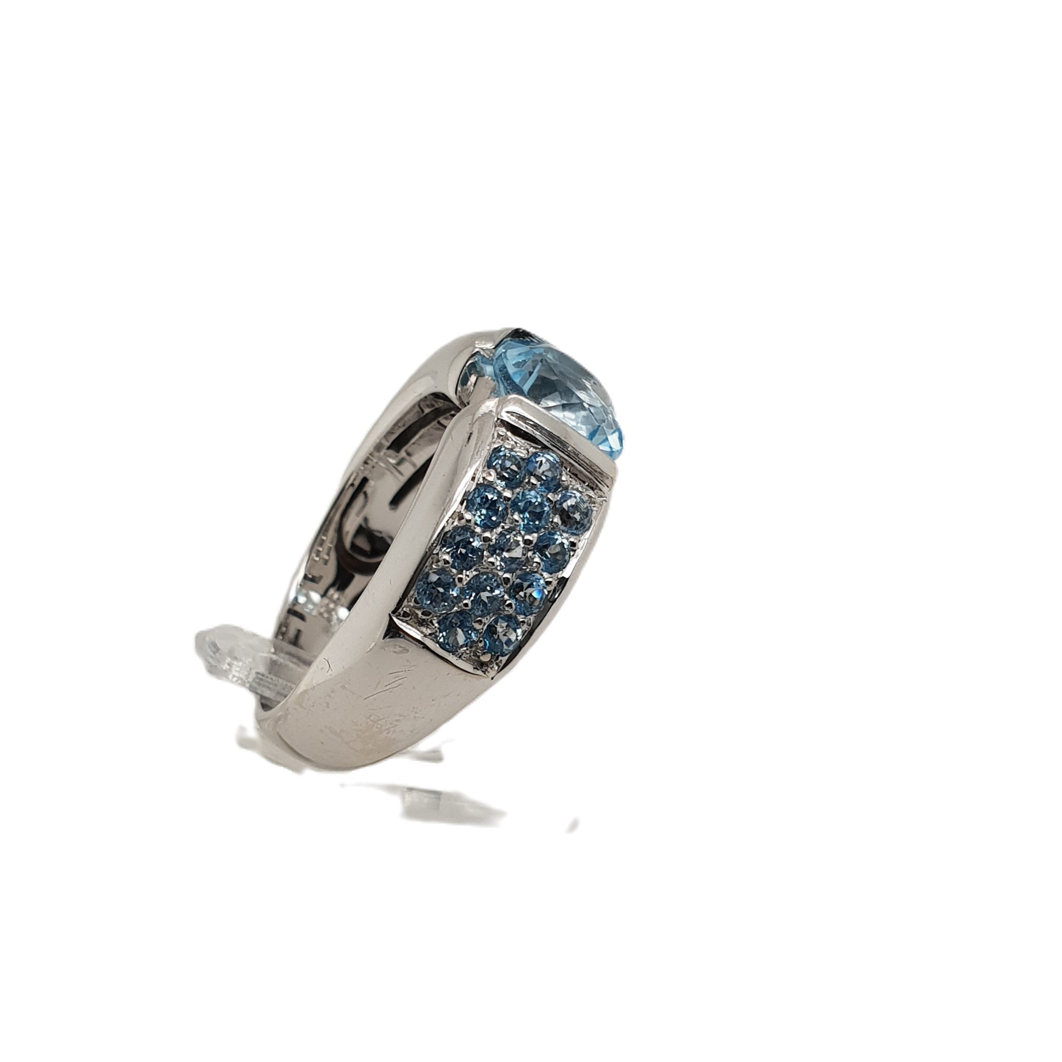 CHRIST Weißgold Aquamarin Ring 585 14kt Gr.57