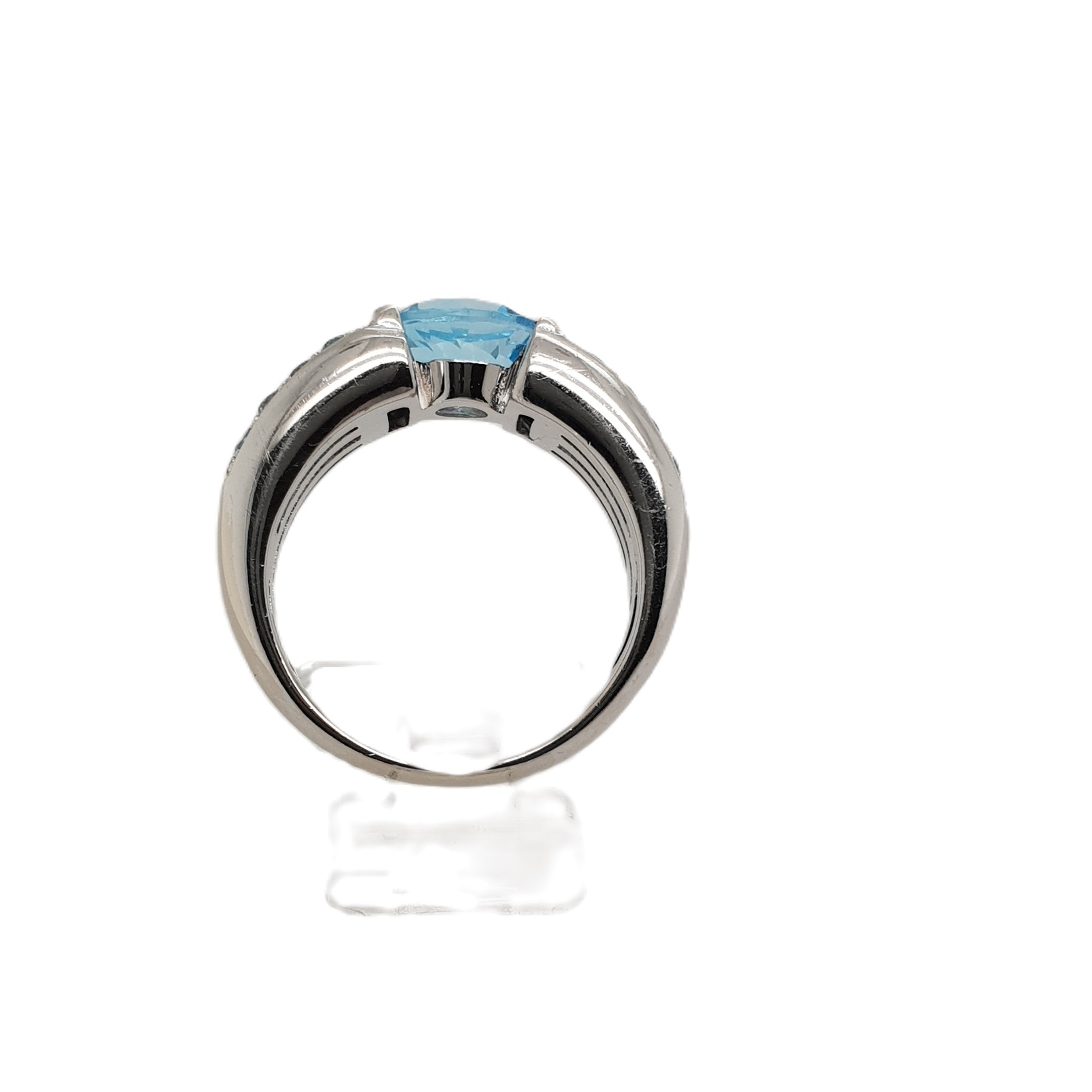 CHRIST Weißgold Aquamarin Ring 585 14kt Gr.57