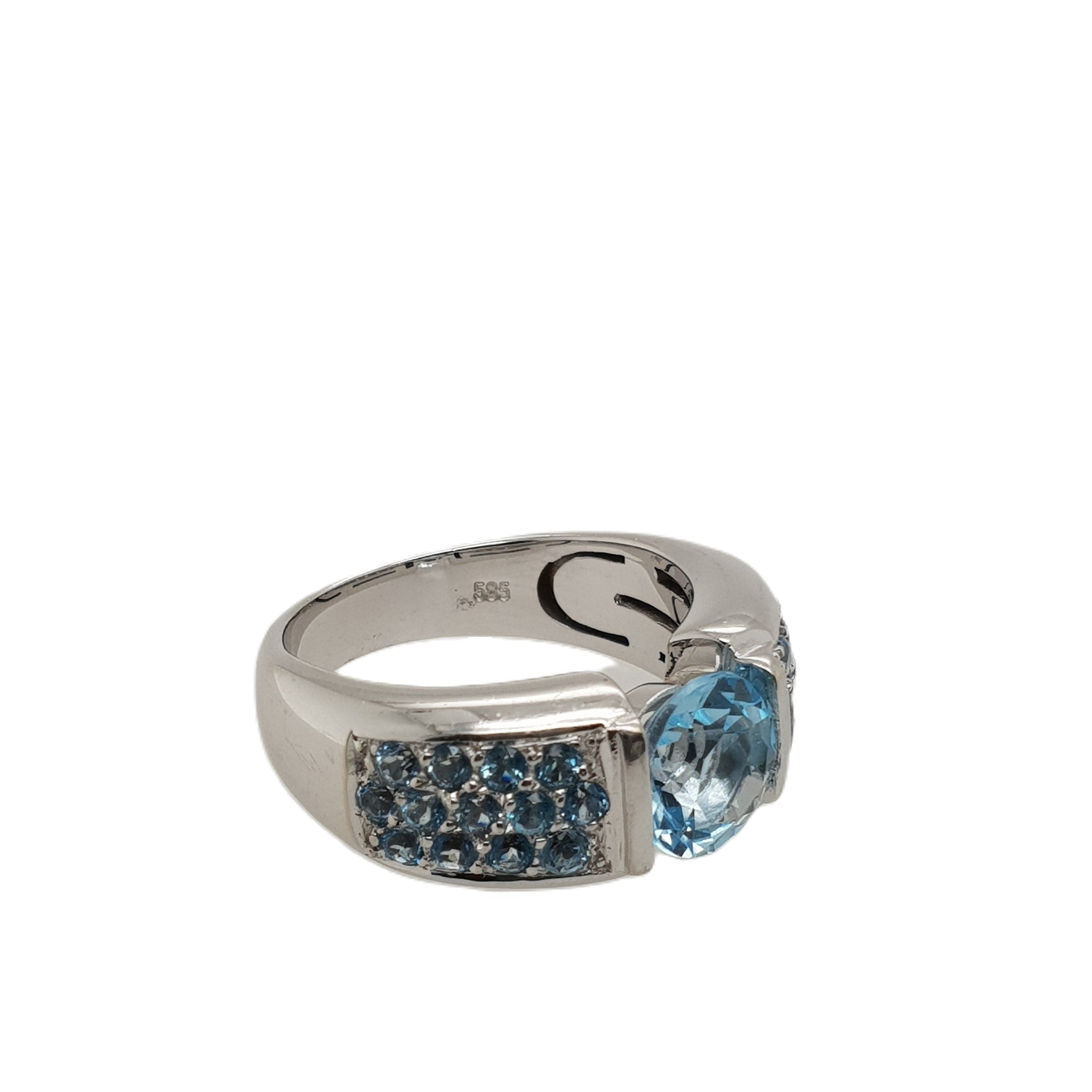CHRIST Weißgold Aquamarin Ring 585 14kt Gr.57