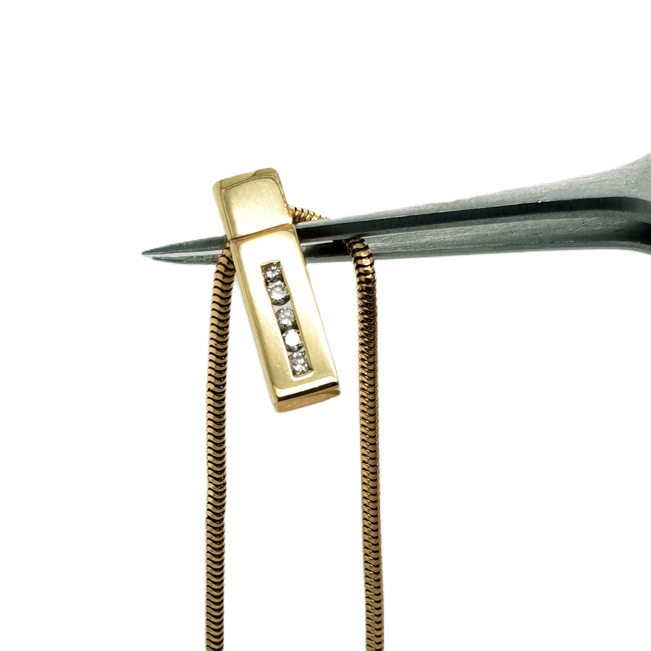 Gold Kette 585 14kt 45cm mit Brillantanhänger