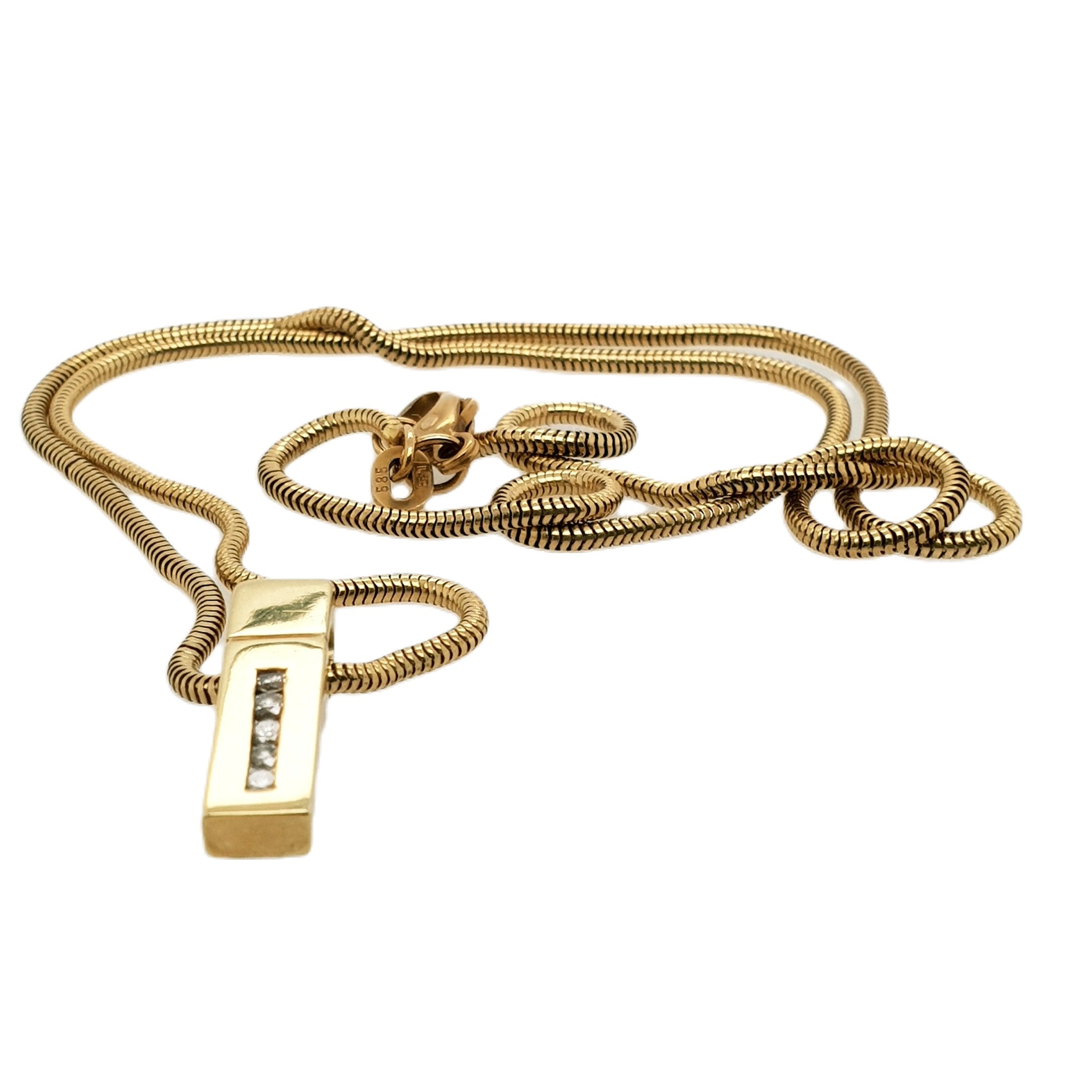 Gold Kette 585 14kt 45cm mit Brillantanhänger