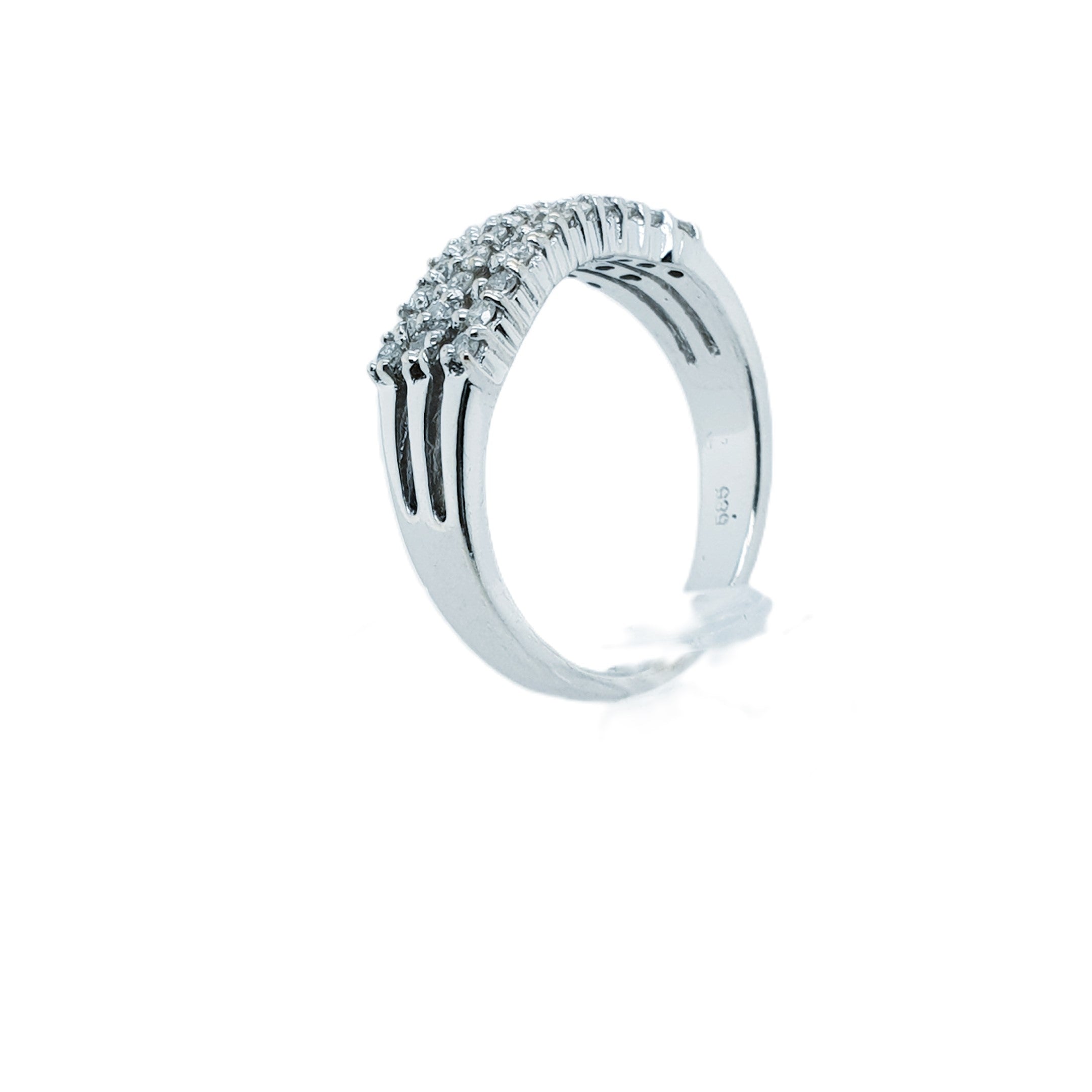 Brillant Weißgold Ring 585 14kt Gr.53