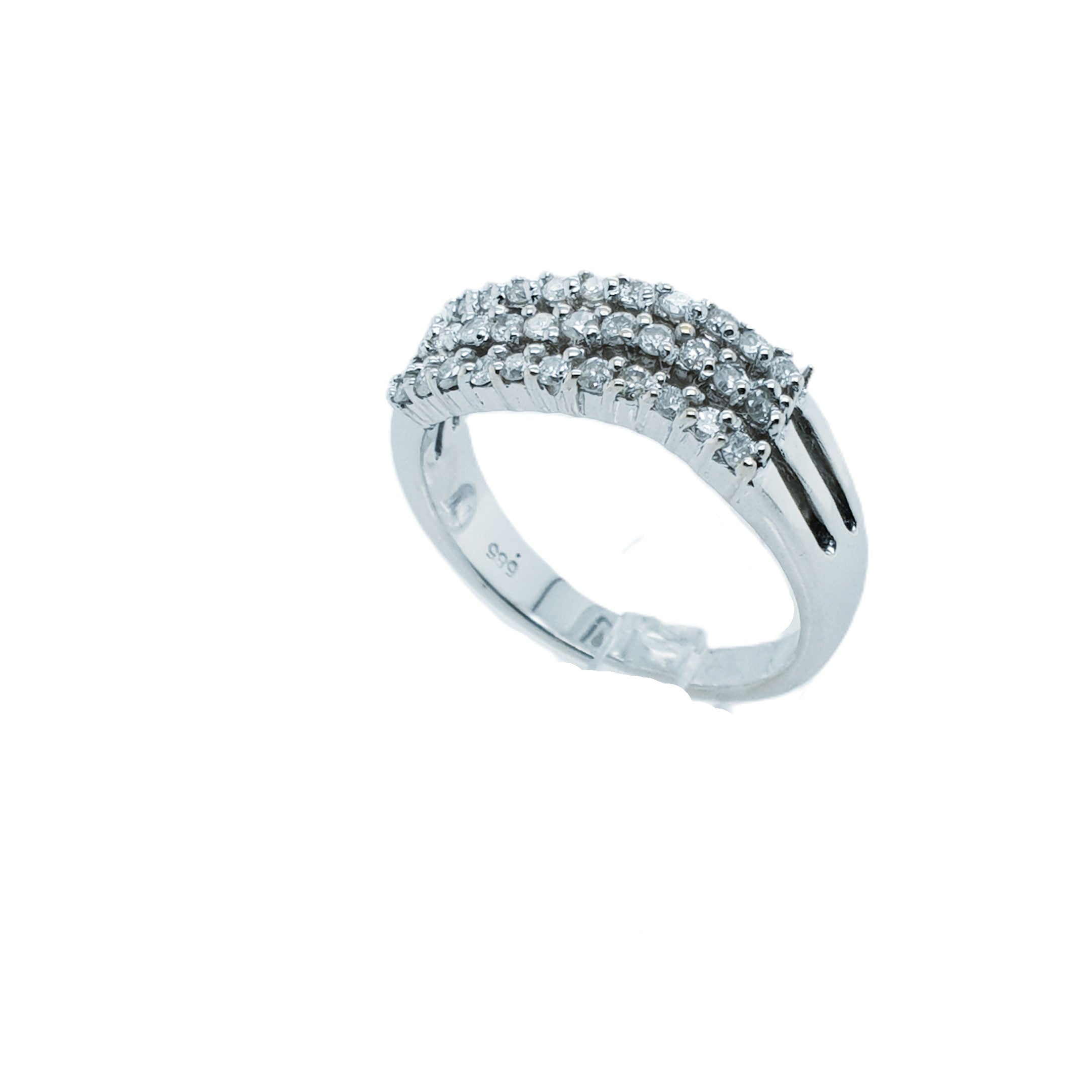 Brillant Weißgold Ring 585 14kt Gr.53