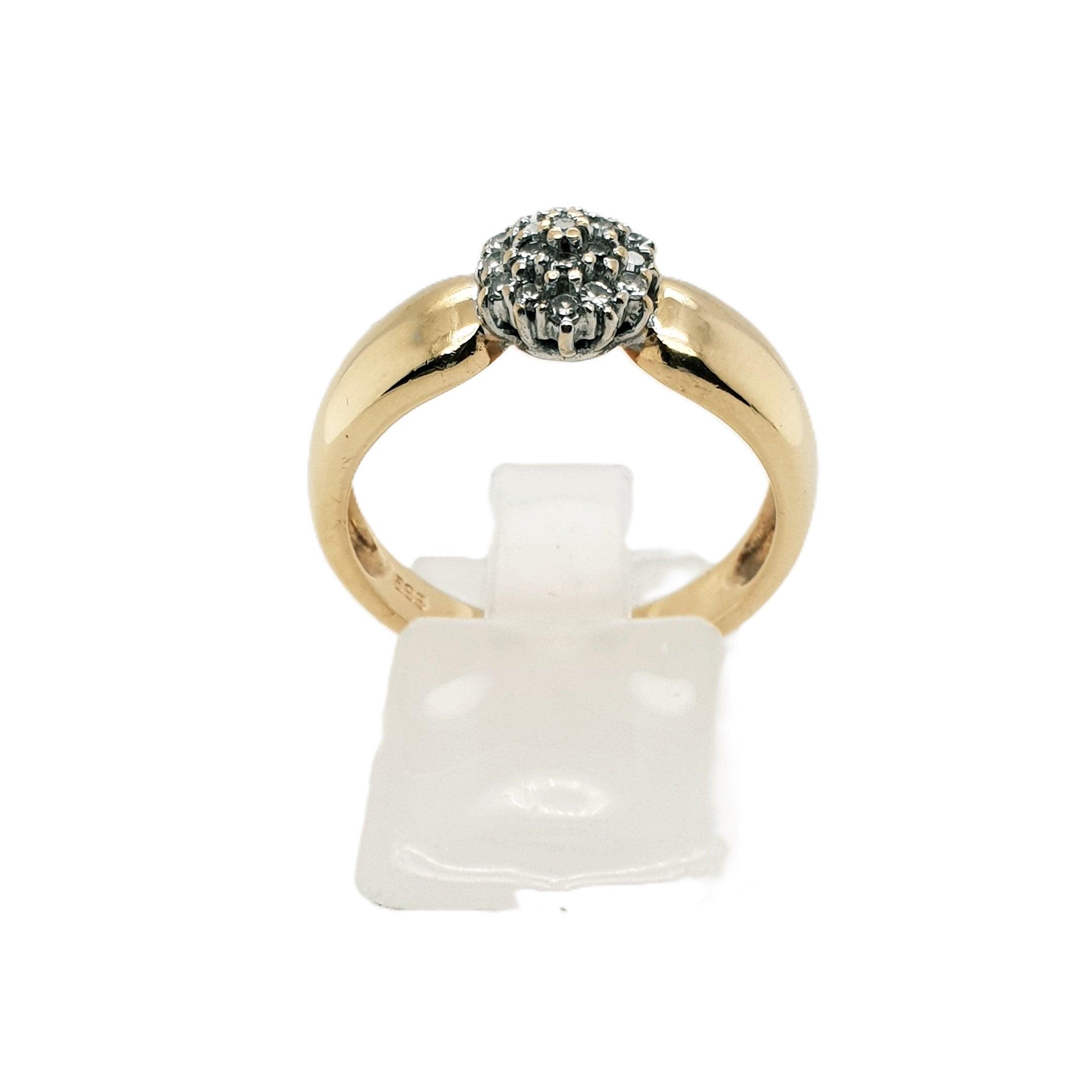 Diamant Gelbgold Weißgold Ring 585 14kt Gr. 55