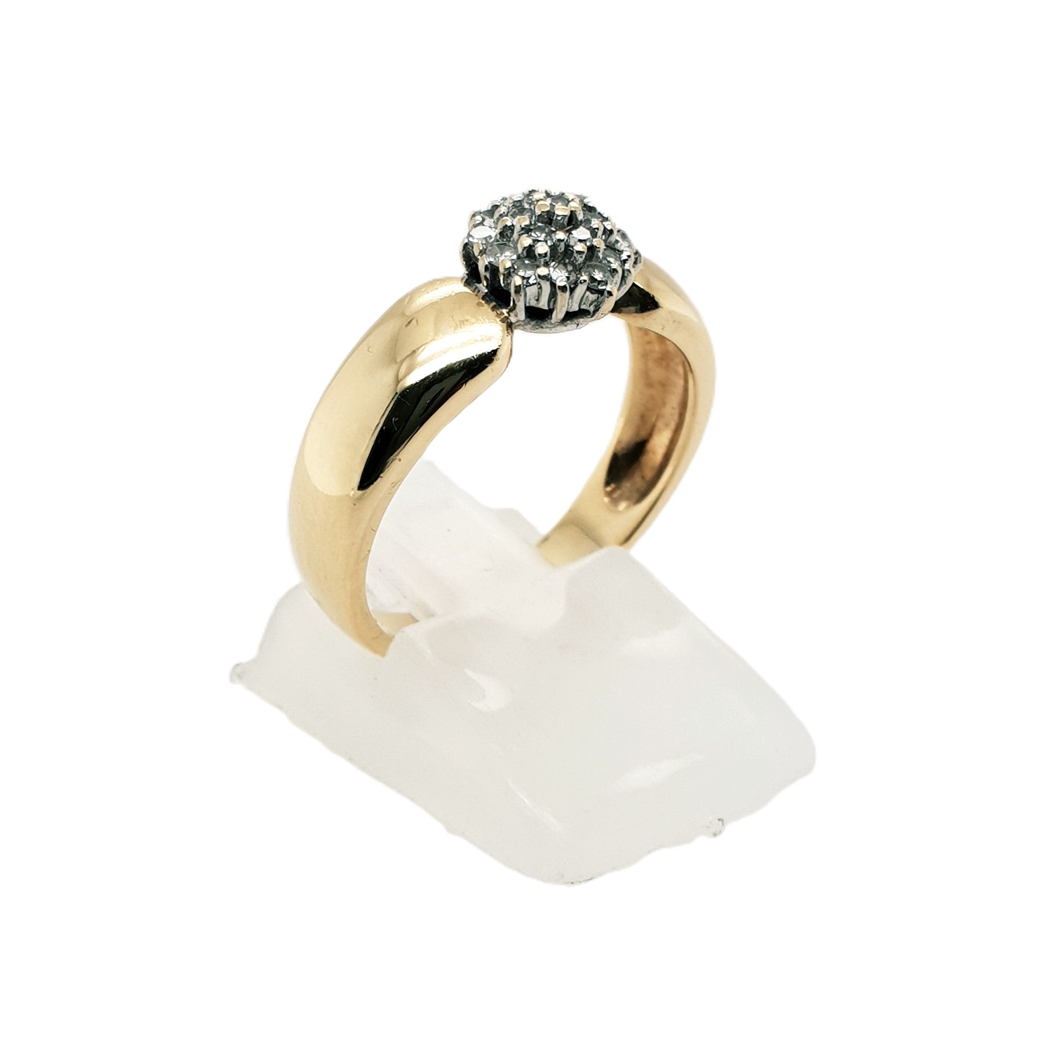 Diamant Gelbgold Weißgold Ring 585 14kt Gr. 55