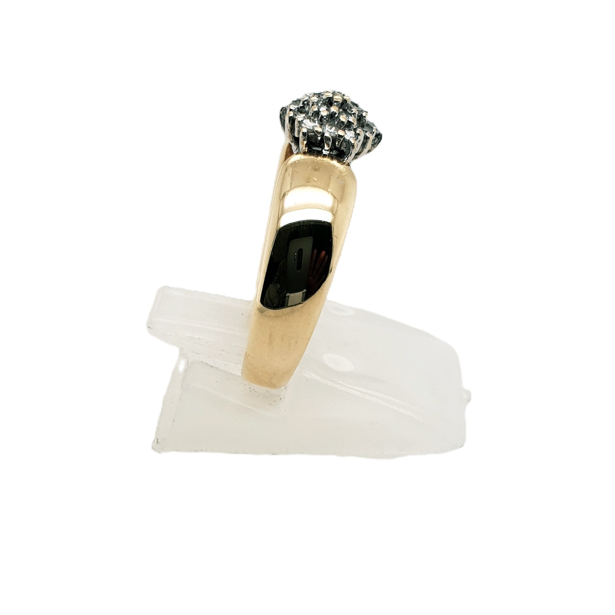 Diamant Gelbgold Weißgold Ring 585 14kt Gr. 55